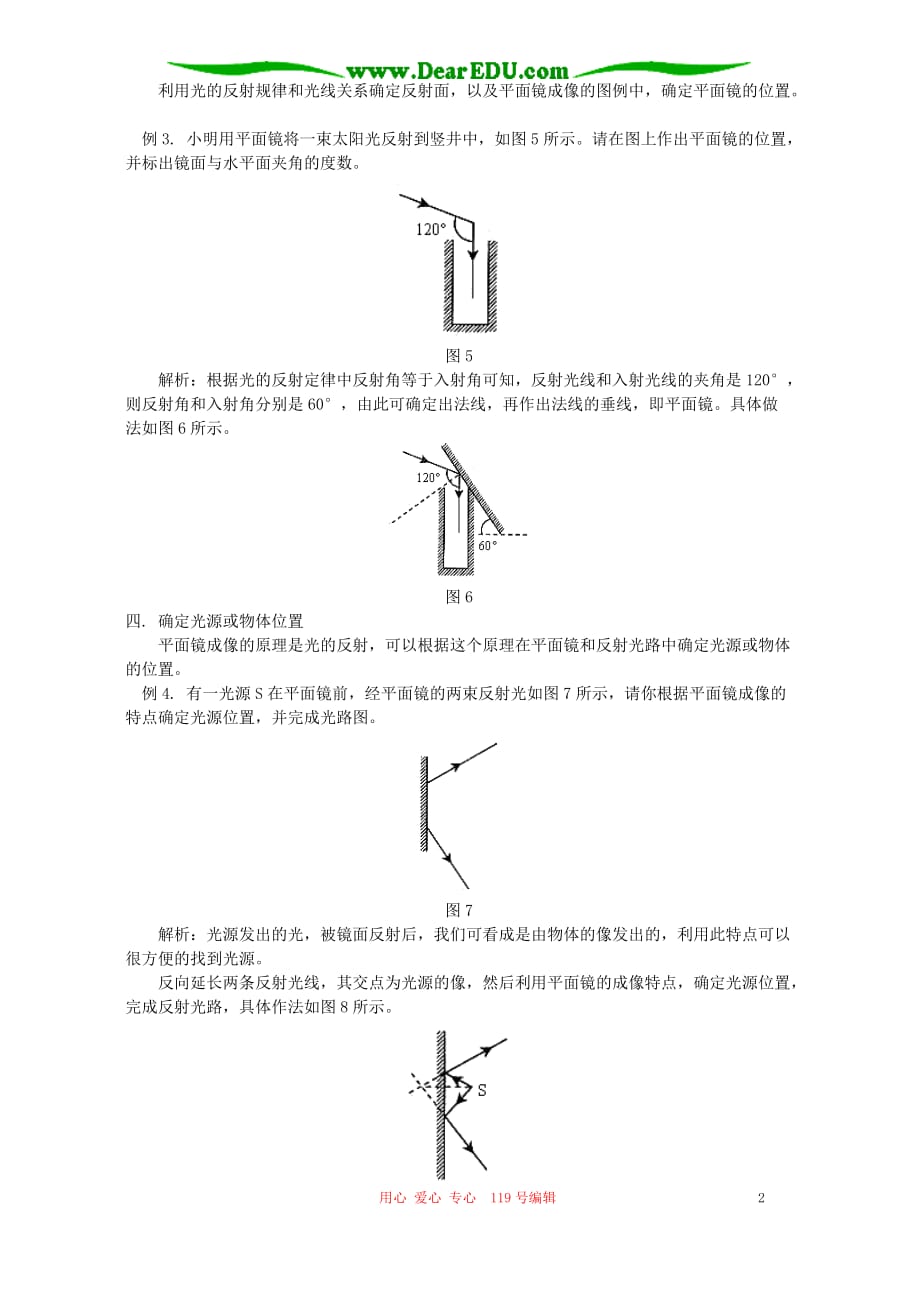 初中物理光的反射 平面镜成像 作图题解析 辅导 不分本.doc_第2页