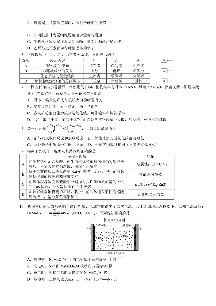 高考全国I卷2020届高三仿真模拟考试理科综合能力测试试题及答案_第2页