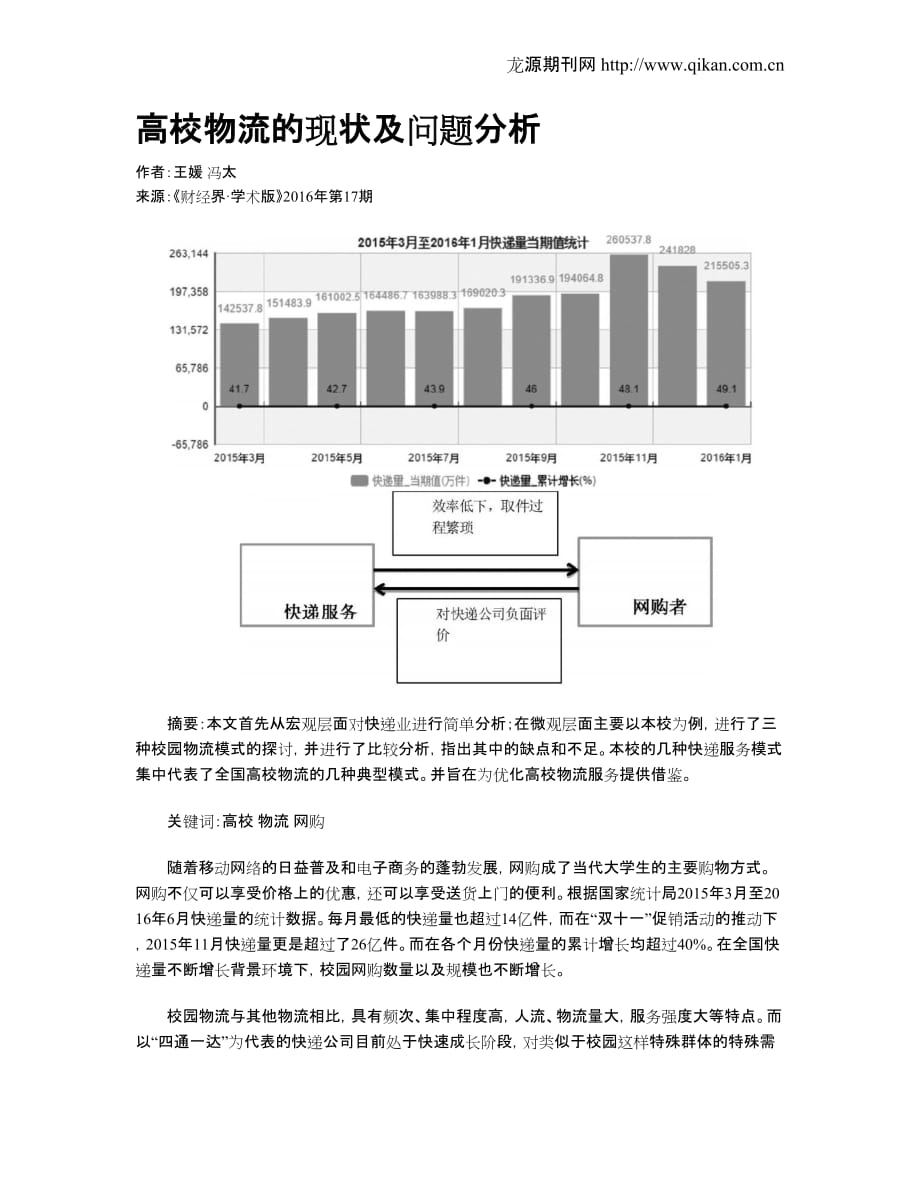 高校物流的现状及问题分析_第1页