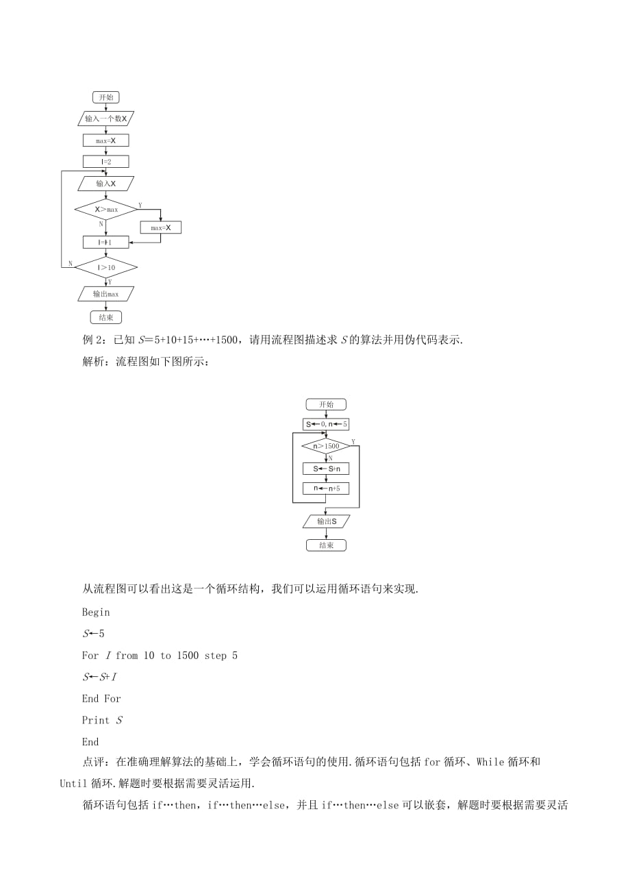 高中数学《基本算法语句》教案1（3） 新人教A版必修3_第2页