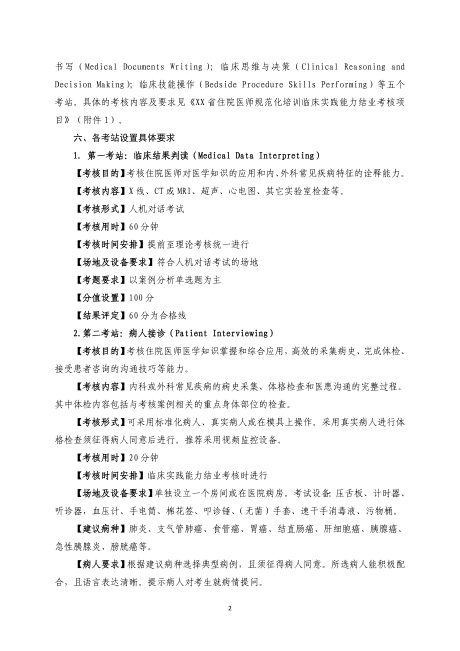 住院医师规范化培训结业考核临床实践能力考核规程放射科_第2页