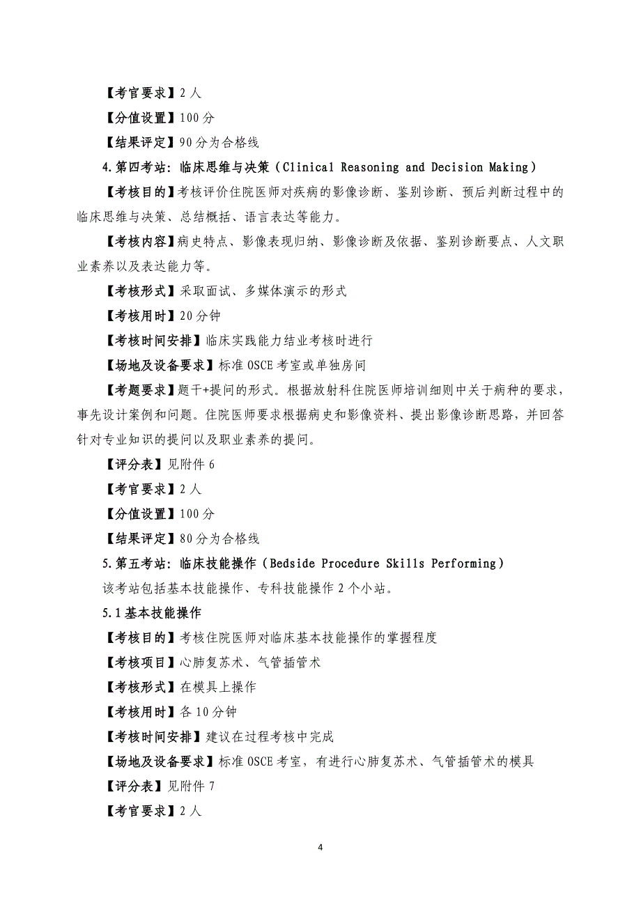 住院医师规范化培训结业考核临床实践能力考核规程放射科_第4页