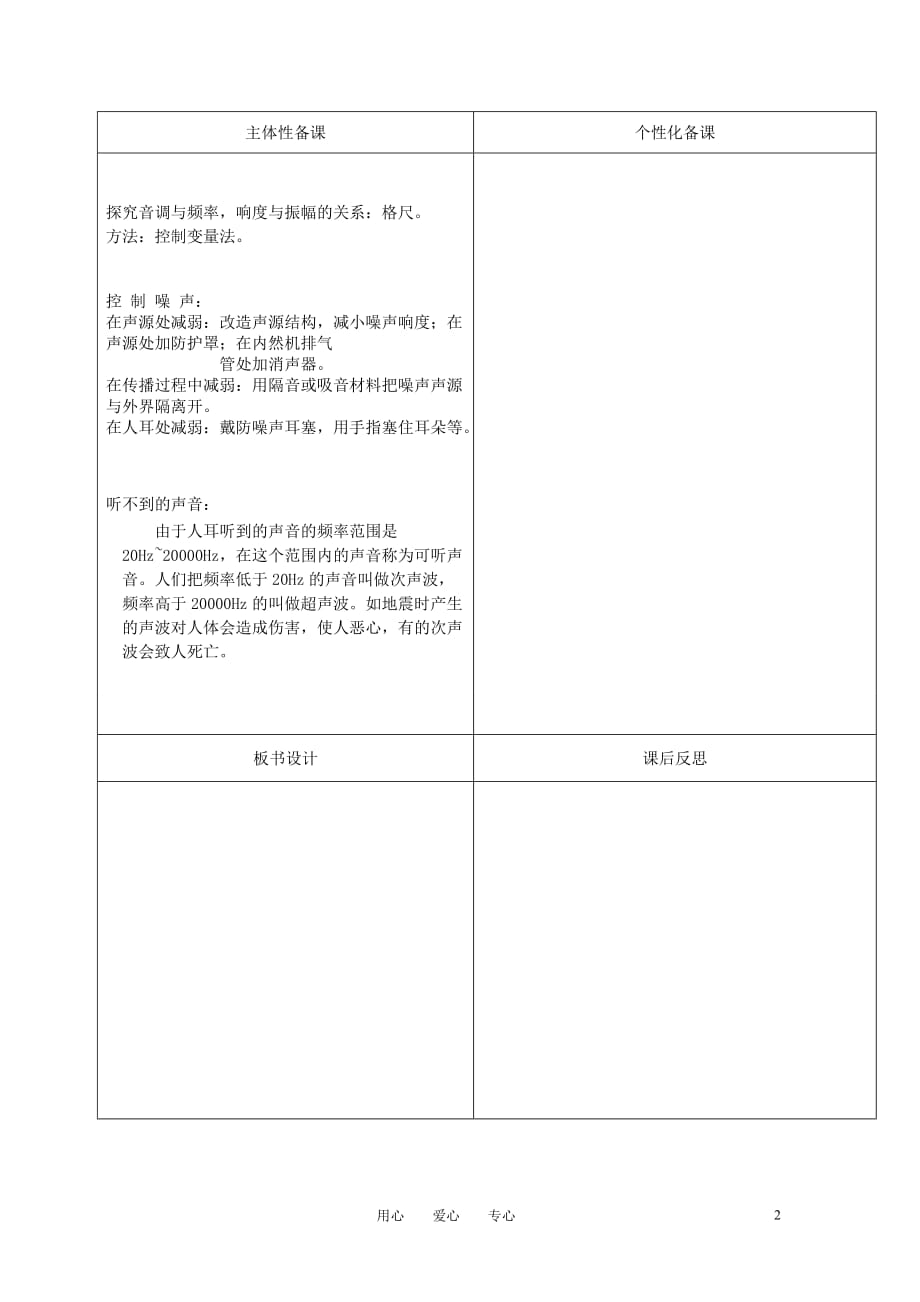 八级物理上册 第一章声现象复习教案 沪科.doc_第2页