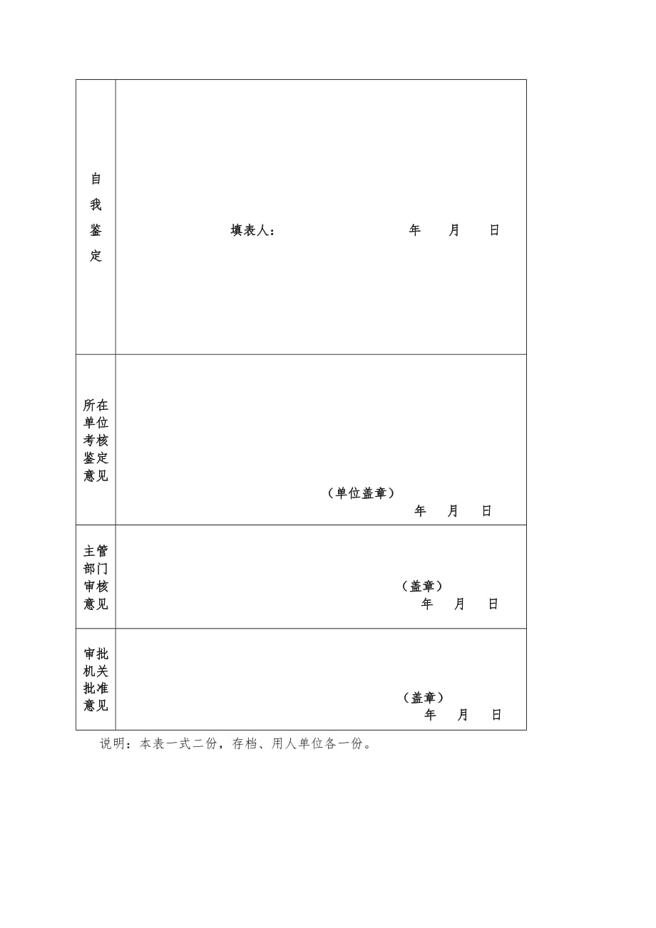 事业单位工作人员(见习)期考核鉴定、转正定级表_第2页