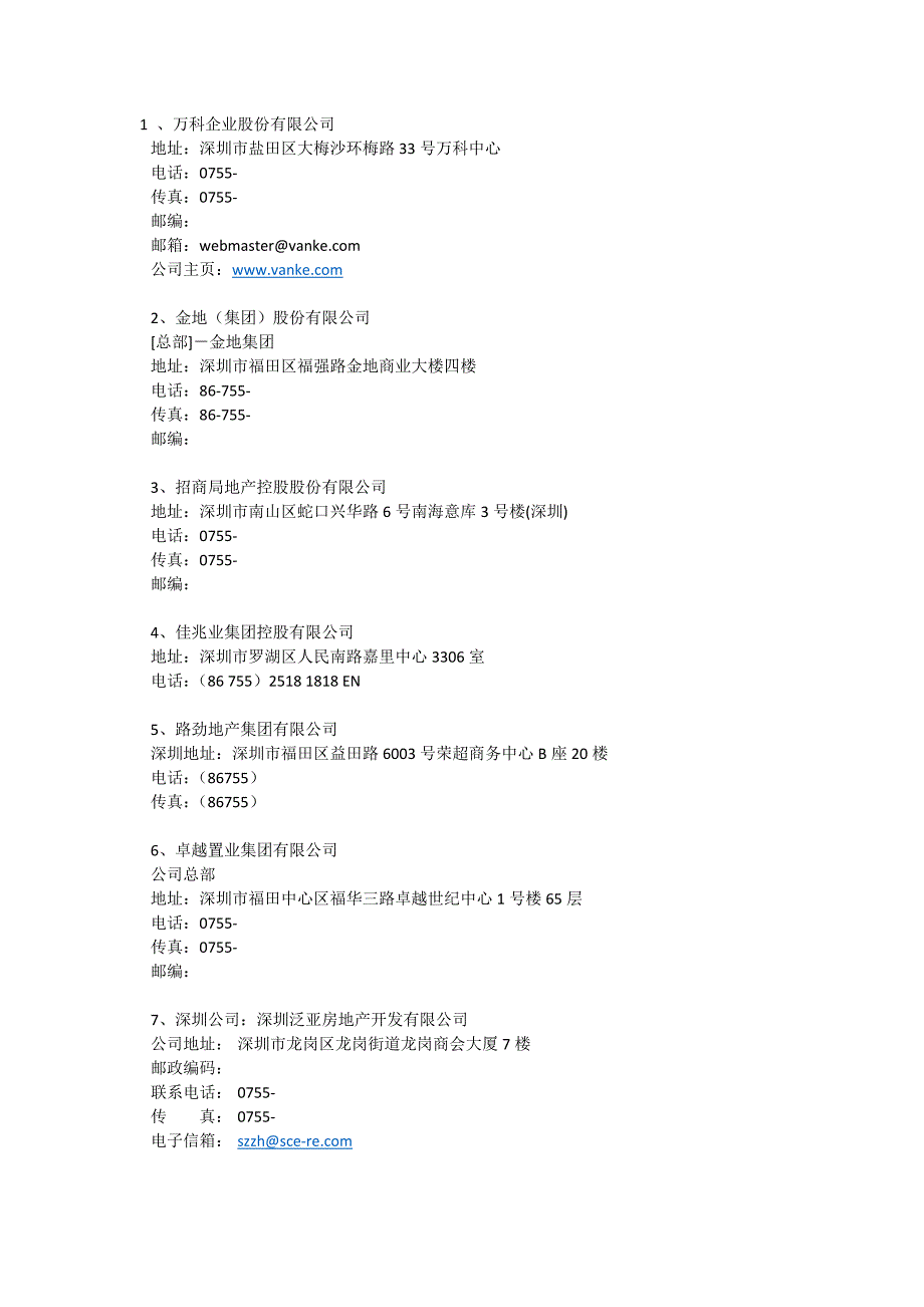 深圳房地产企业名录官网_第1页