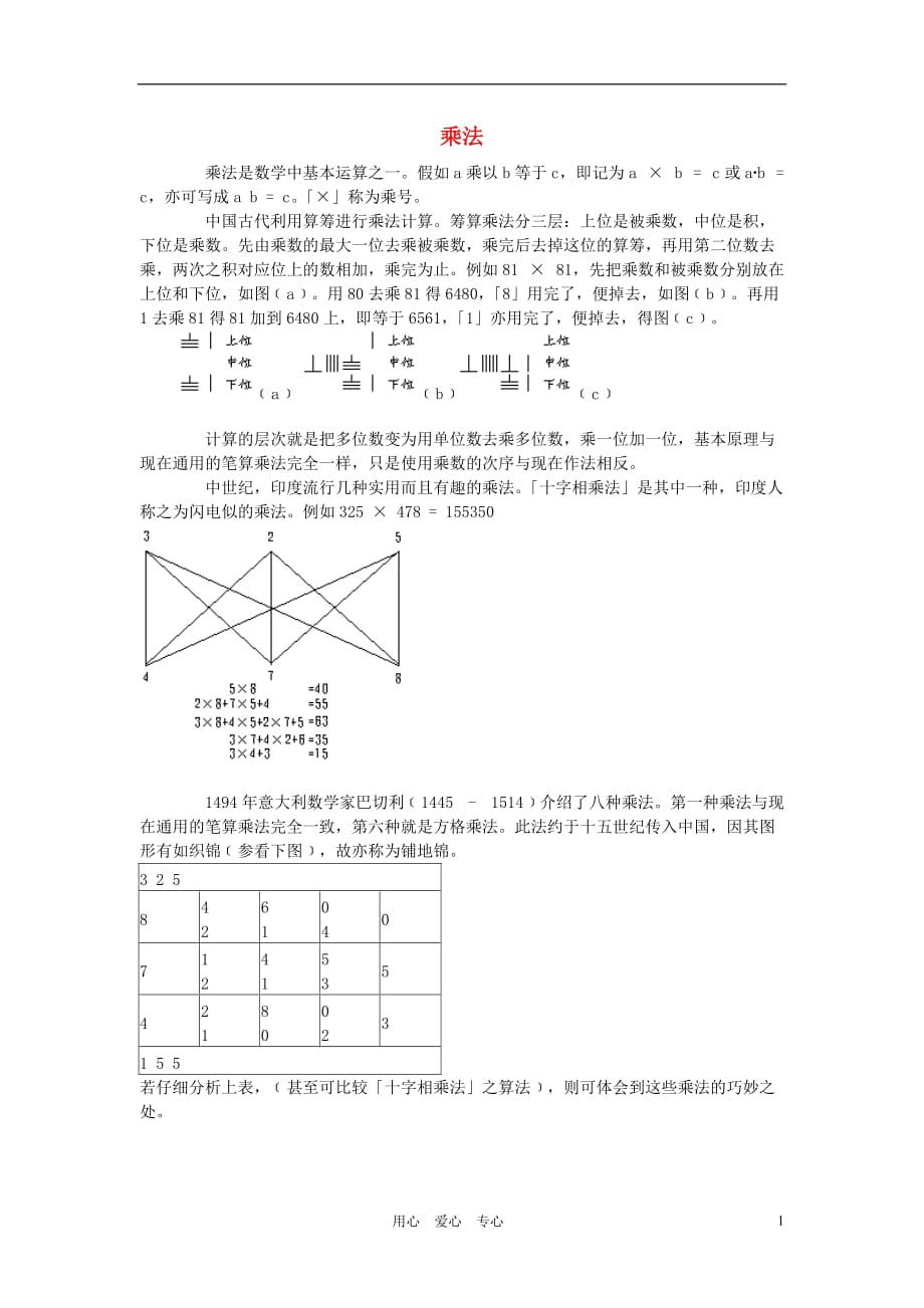 初中数学背景知识100 乘法素材 .doc_第1页