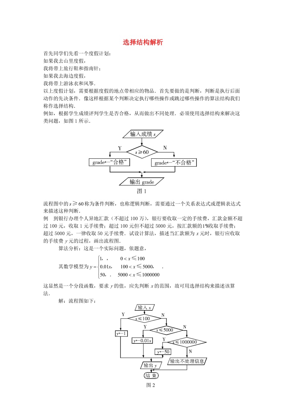 高中数学《流程图》文字素材2 苏教版必修3_第1页