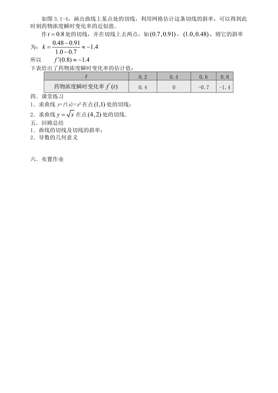 高中数学《导数的几何意义》教案1 新人教A版选修2-2_第4页