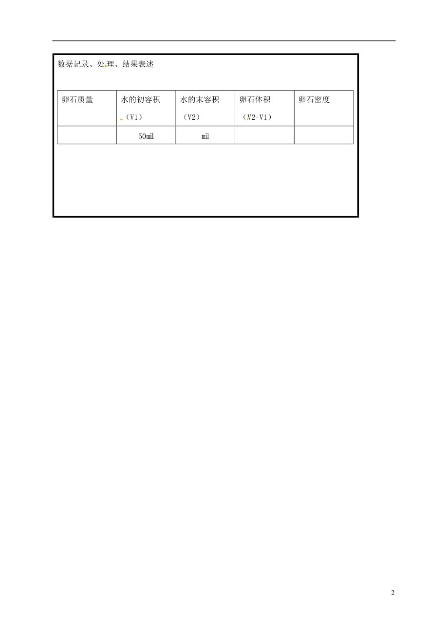 江苏东海八级物理上册实验报告测不规则物体的密苏科 1.doc_第2页