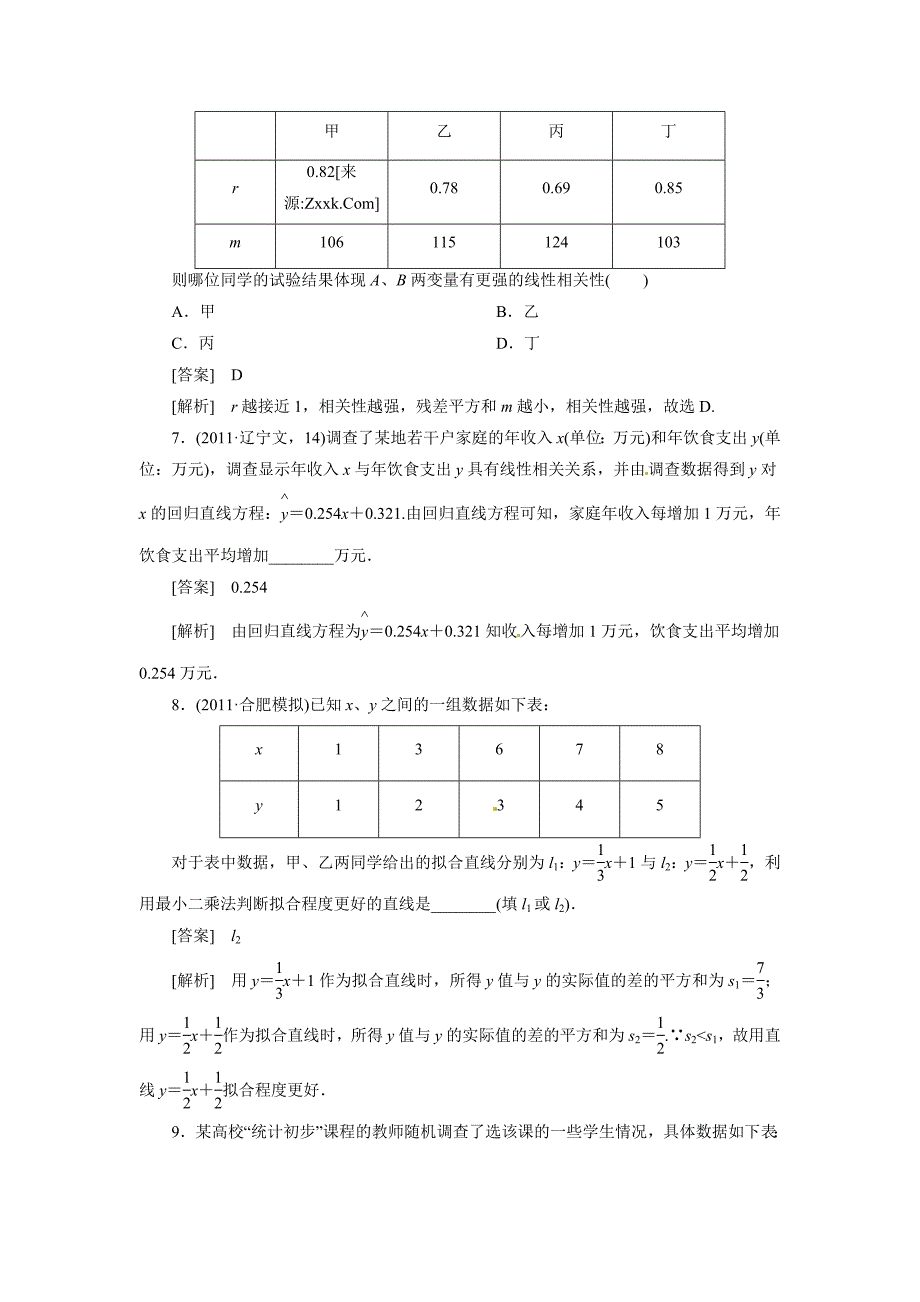 高考数学总复习 10-3 相关关系、回归分析与独立性检验_第4页
