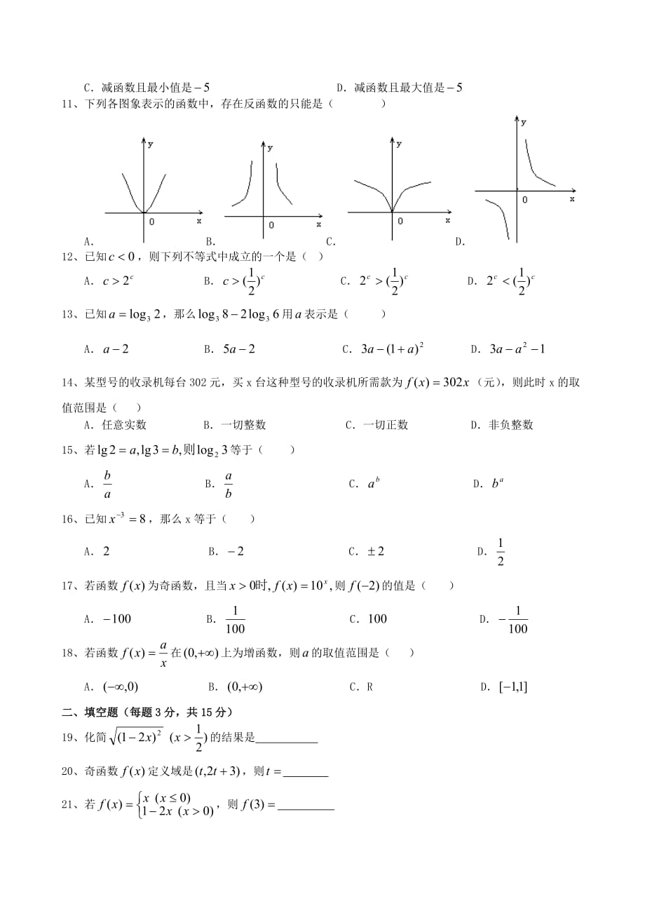 高中数学 必修内容复习（2） 函数_第2页
