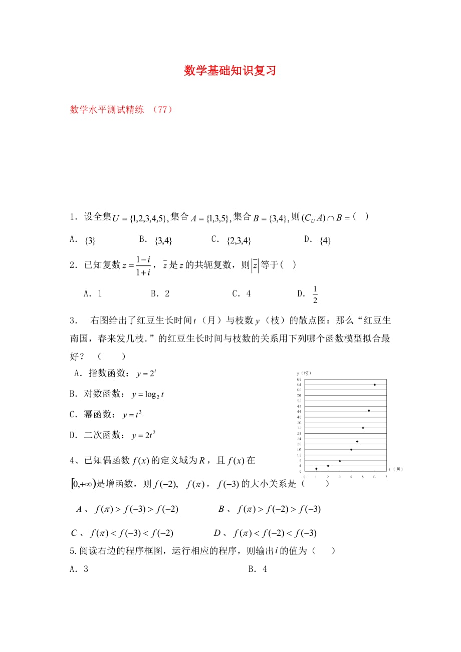 2020学年高二数学水平测试精练（77）_第1页