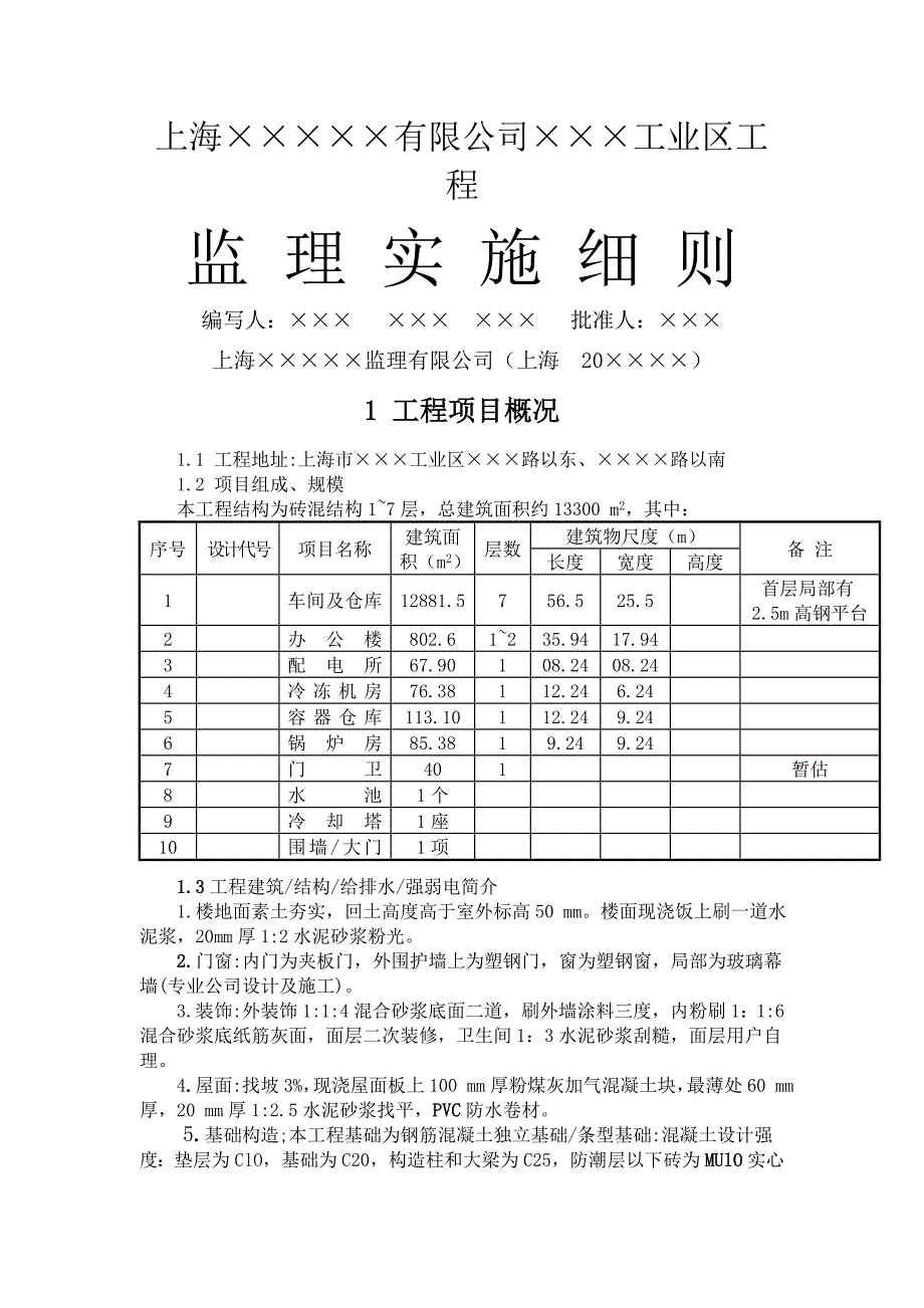 《精编》上海某工程公司监理实施细则_第1页