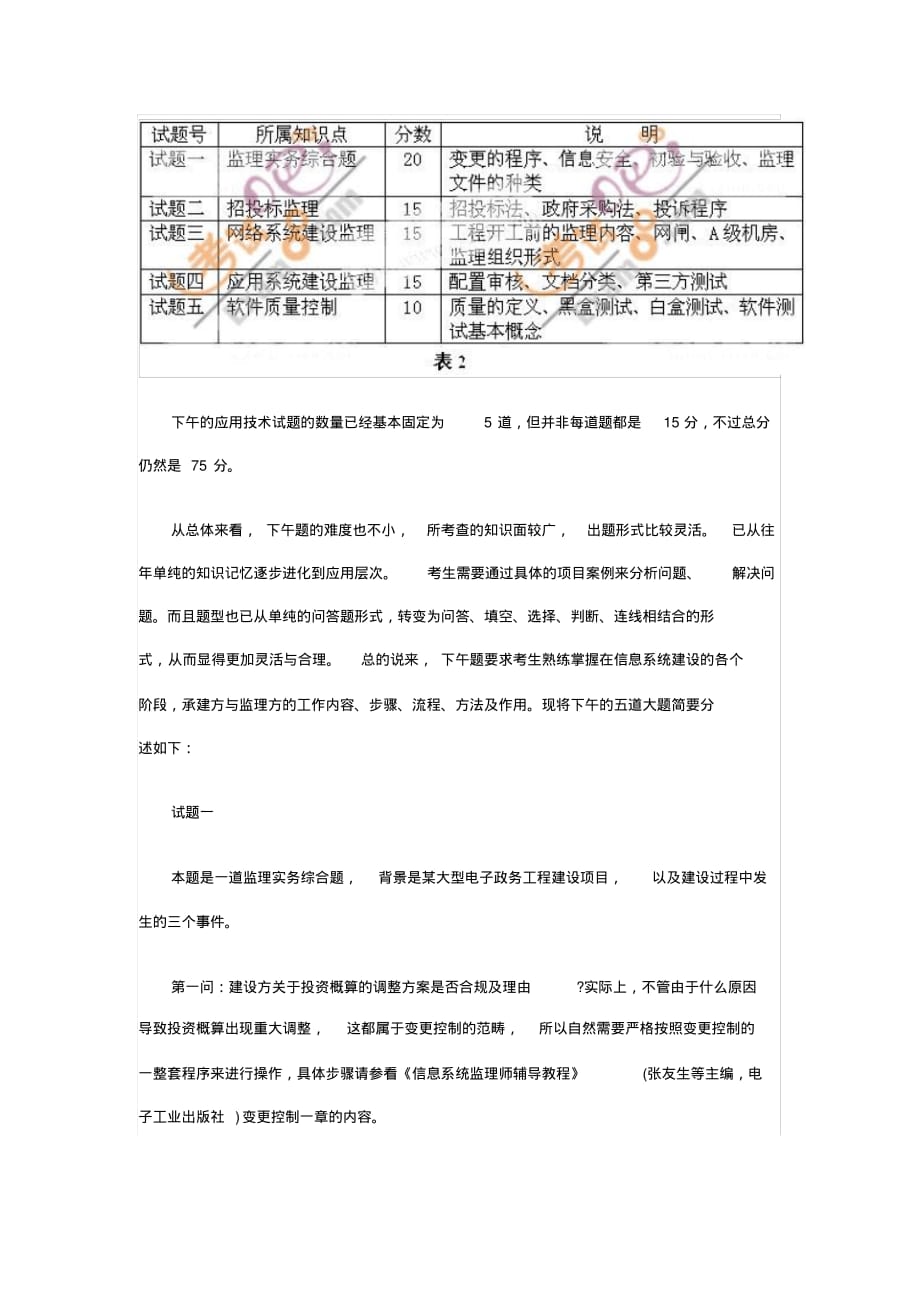 2020年下半年软考信息系统监理师考试试题分析_第3页