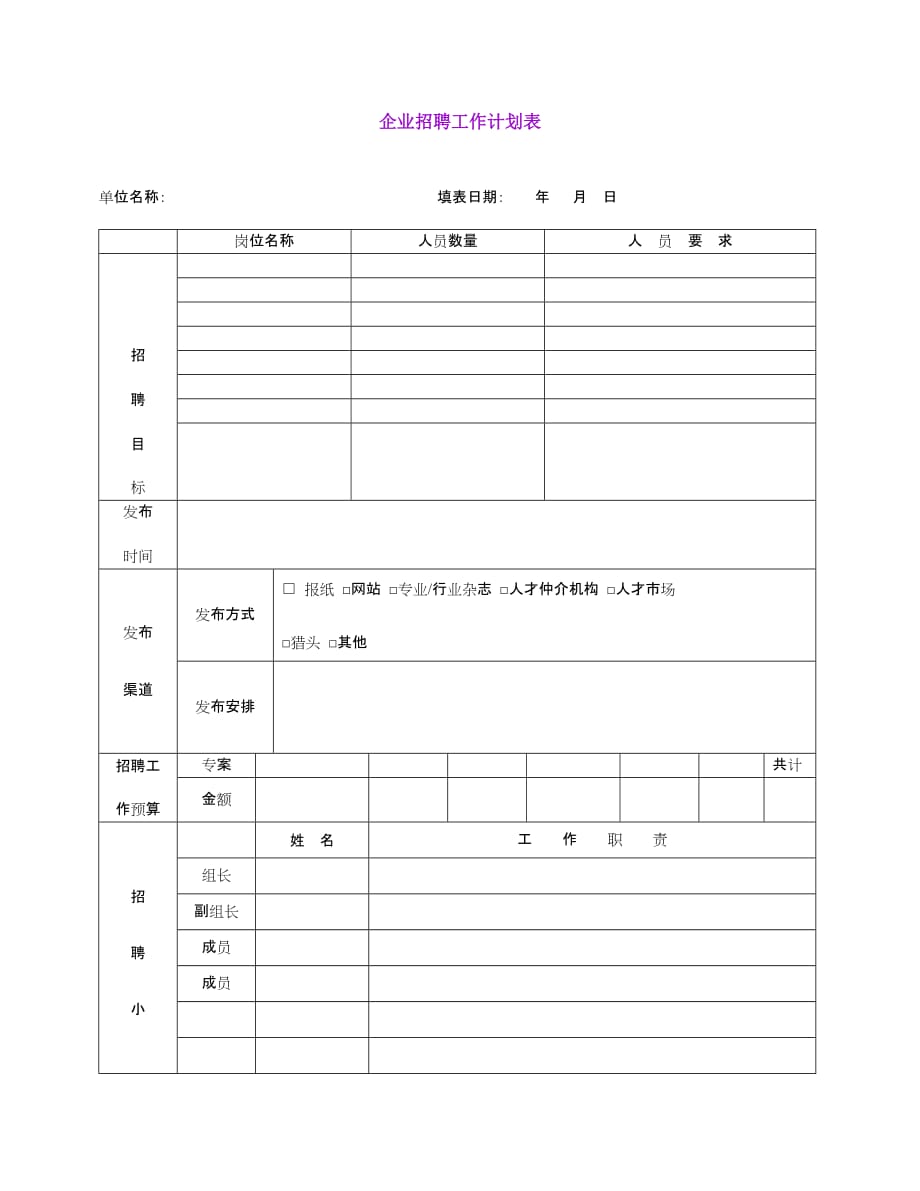 《精编》招聘情况报表大全10_第1页