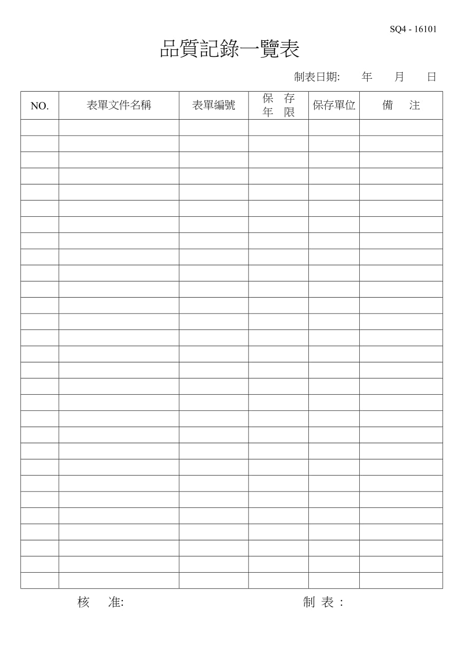 《精编》ISO9002质量管理体系表格113_第1页