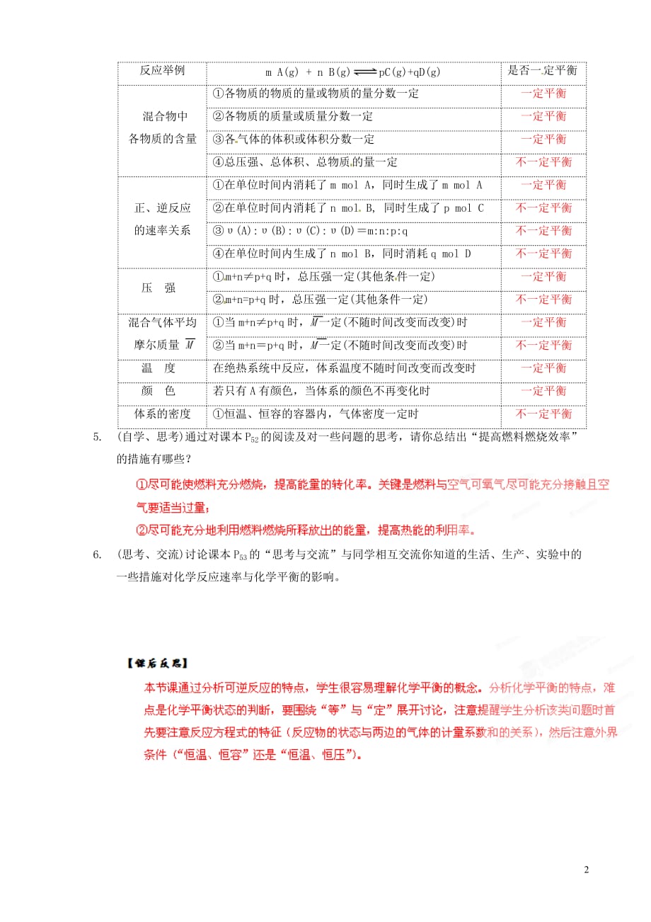 （新课标）高中化学 6.3.2 化学反应的速率和限度同步备课精品教案.doc_第2页