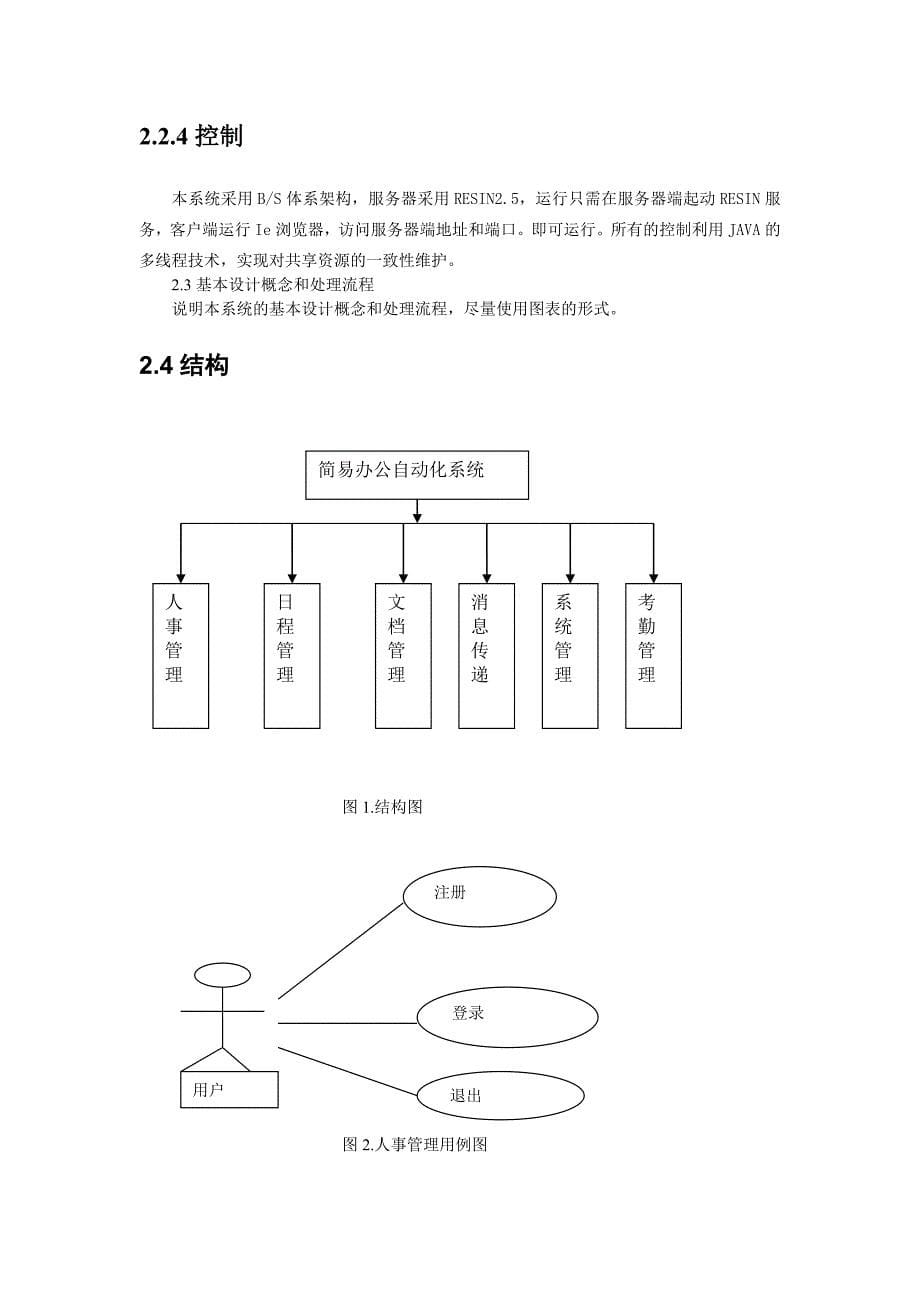 简易办公自动化系统（概要设计说明书）_第5页