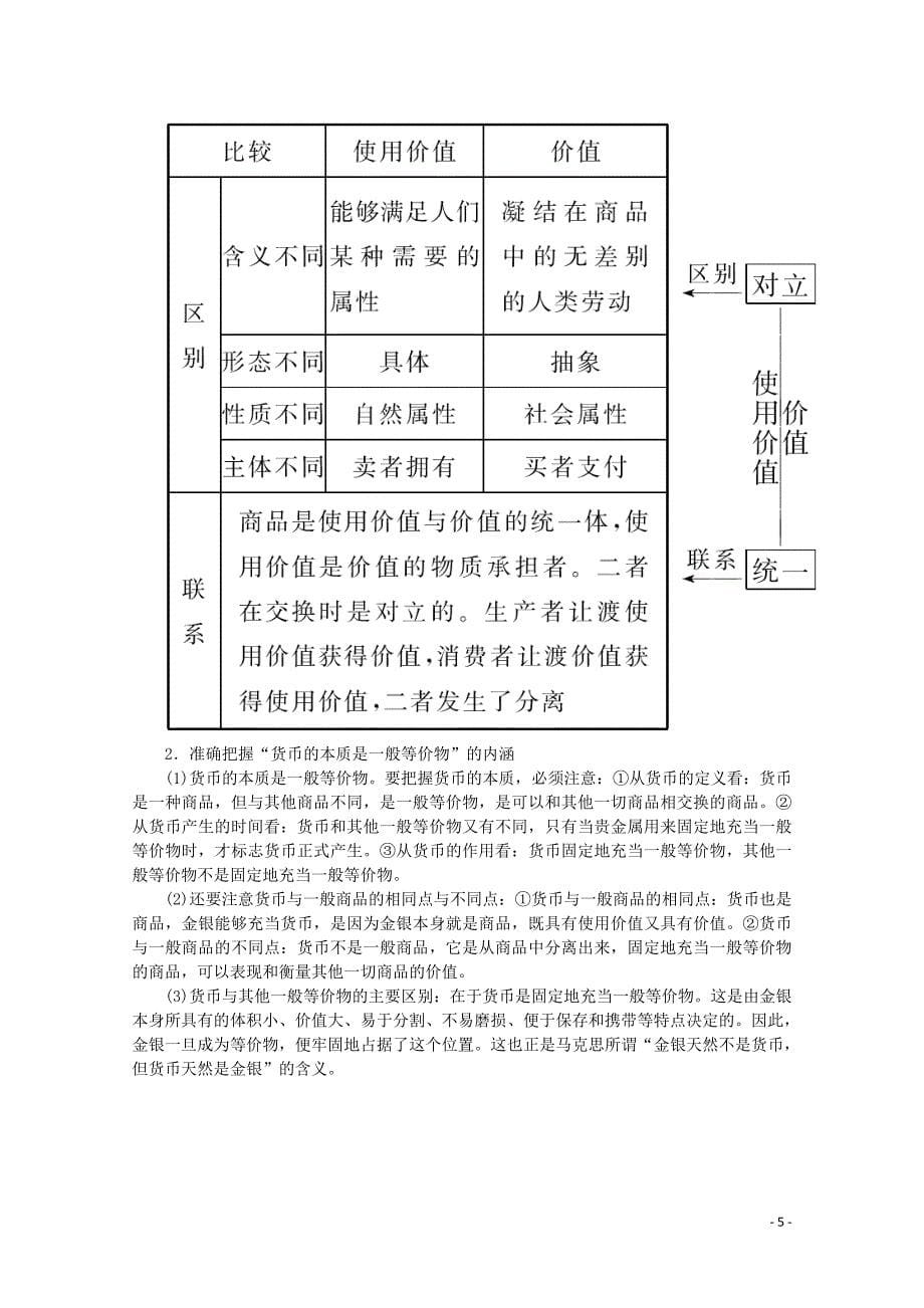 2012届高考政治《师说》系列一轮复习讲义 1.1.1神奇的货币 新人教版.doc_第5页