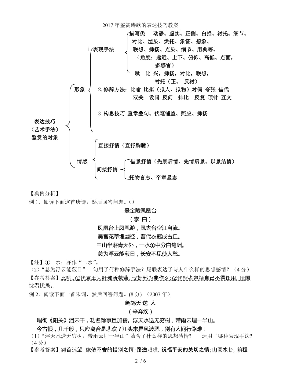 鉴赏诗歌的表达技巧教案_第2页