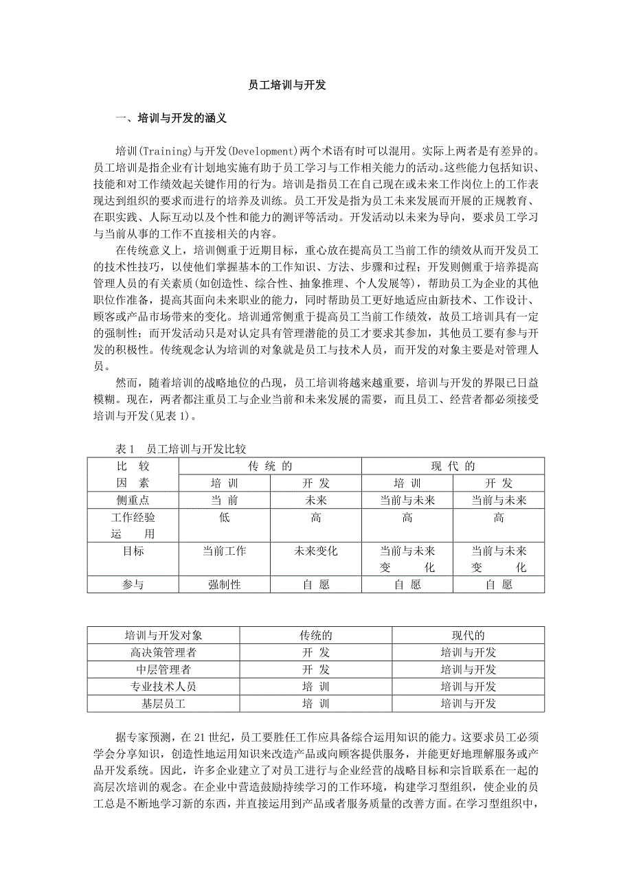 《精编》员工培训与开发系统概述_第1页