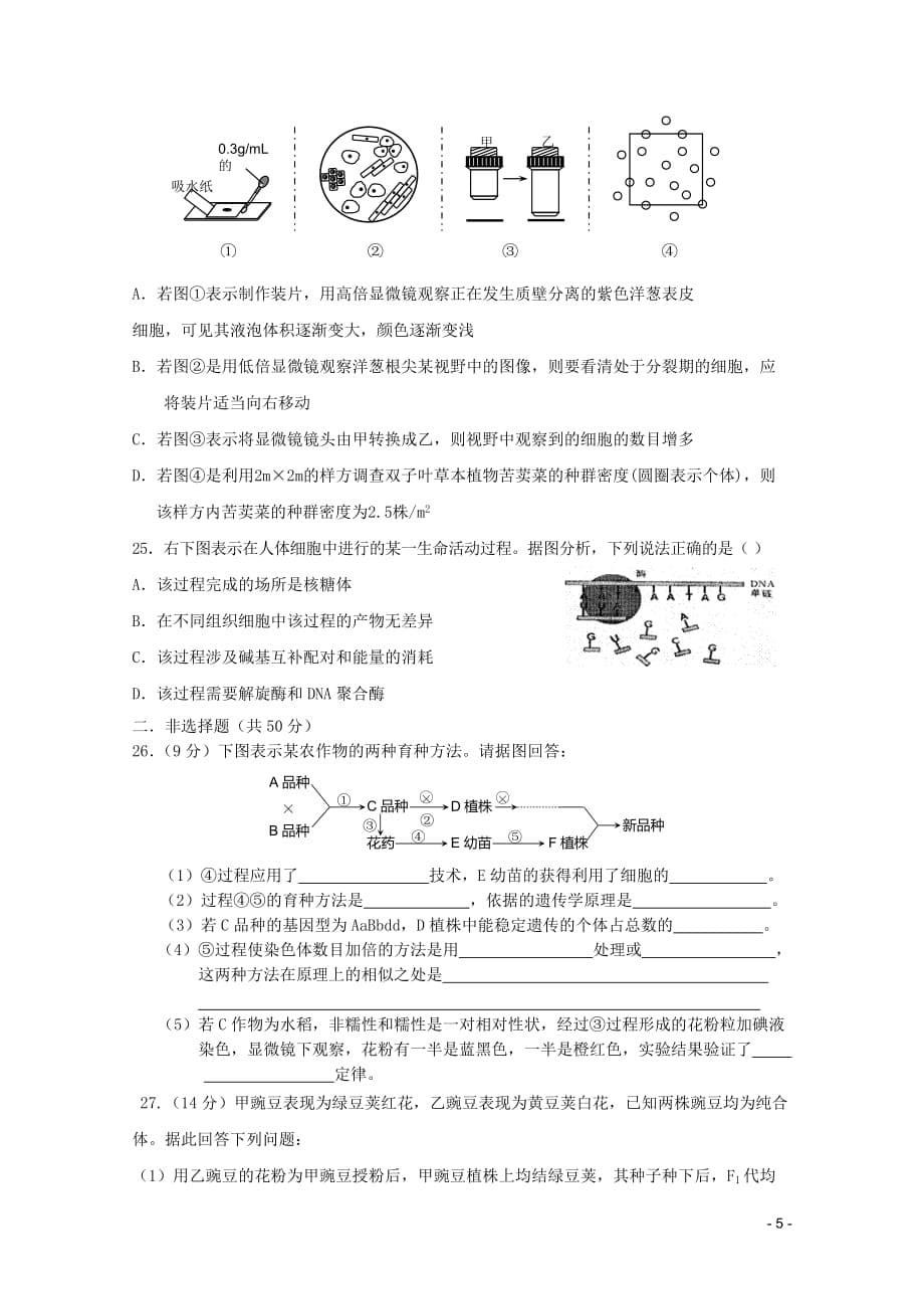 江西省2012届高中生物第一次模拟考试新人教版【会员独享】.doc_第5页