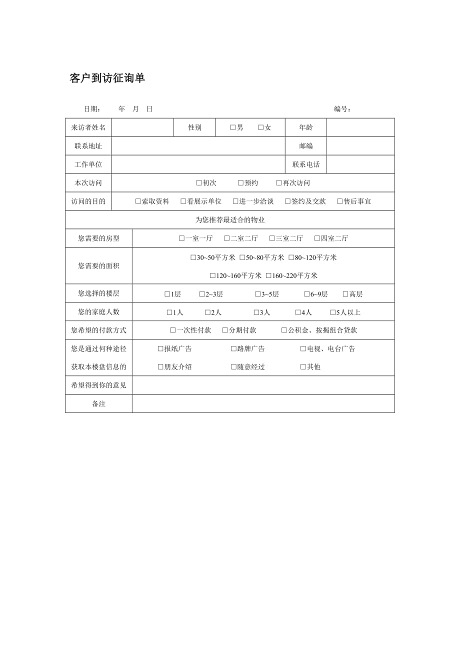 《精编》企业客户管理表格汇卒8_第1页