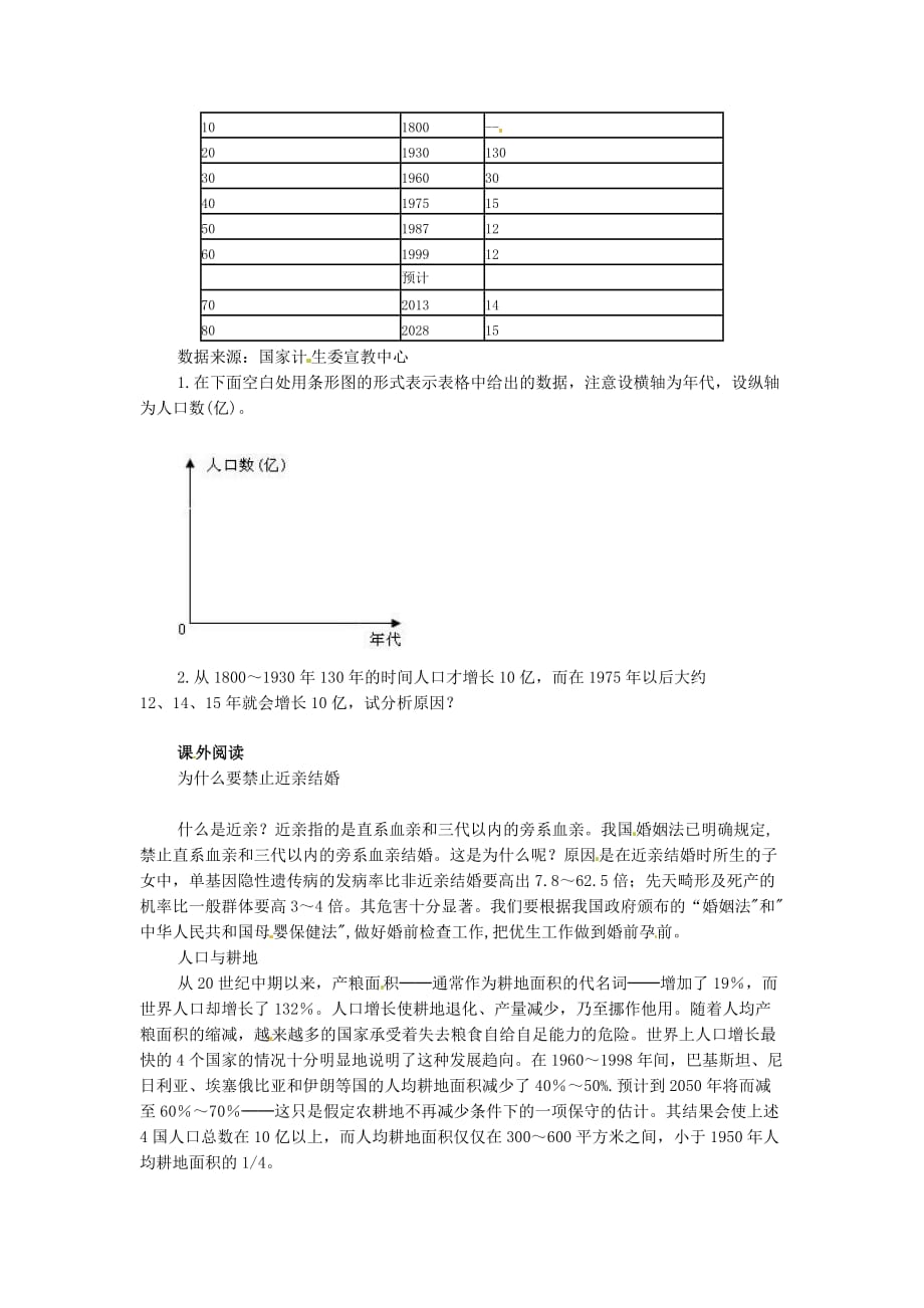 七年级生物下册 14 计划生育（同步练习题）人教版.doc_第2页