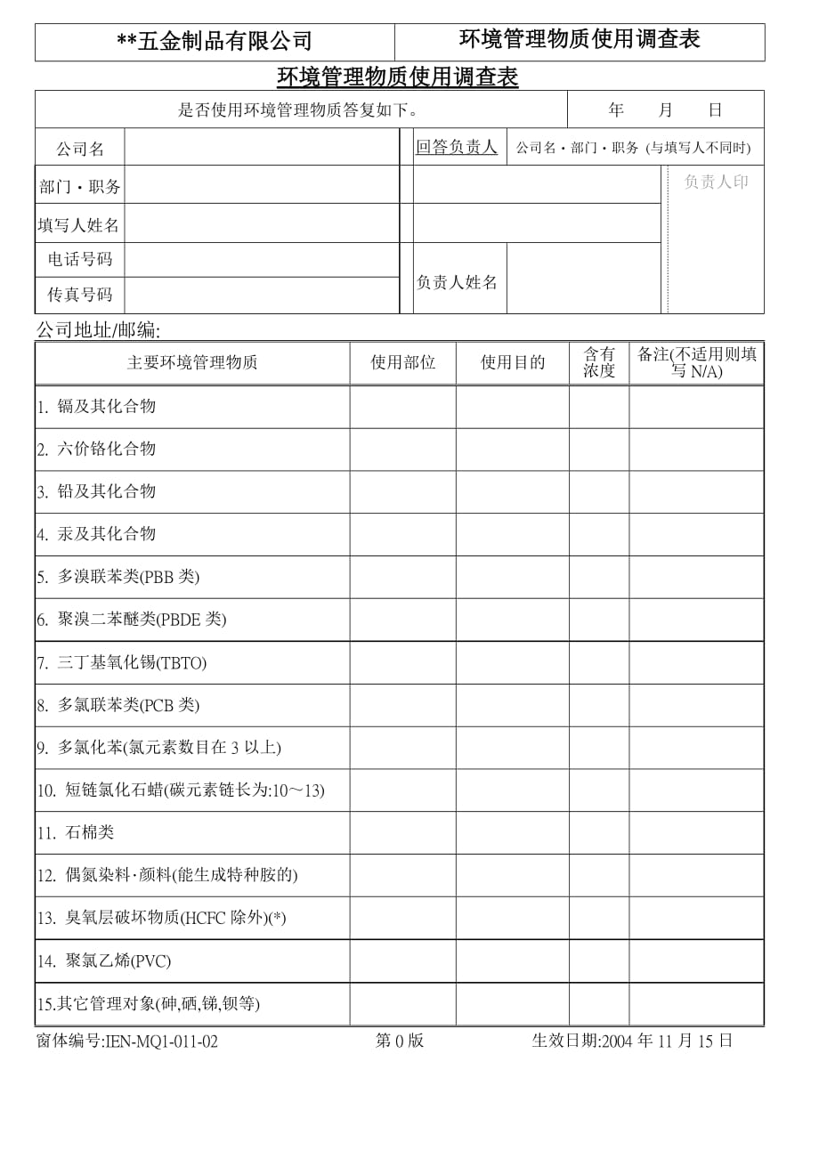 《精编》ISO14001：2004程序文件及表格47_第1页