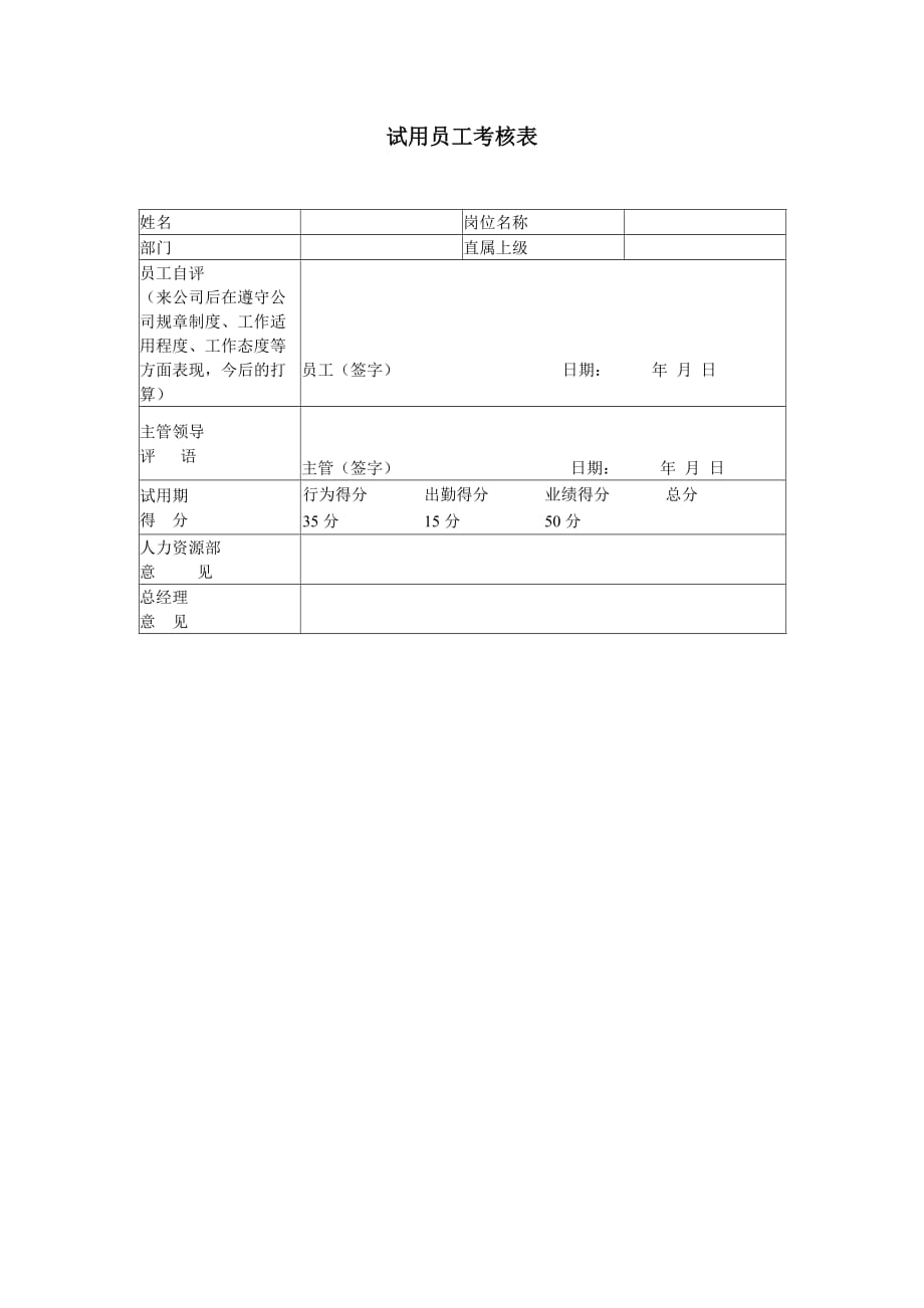 《精编》员工考核表大全163_第1页