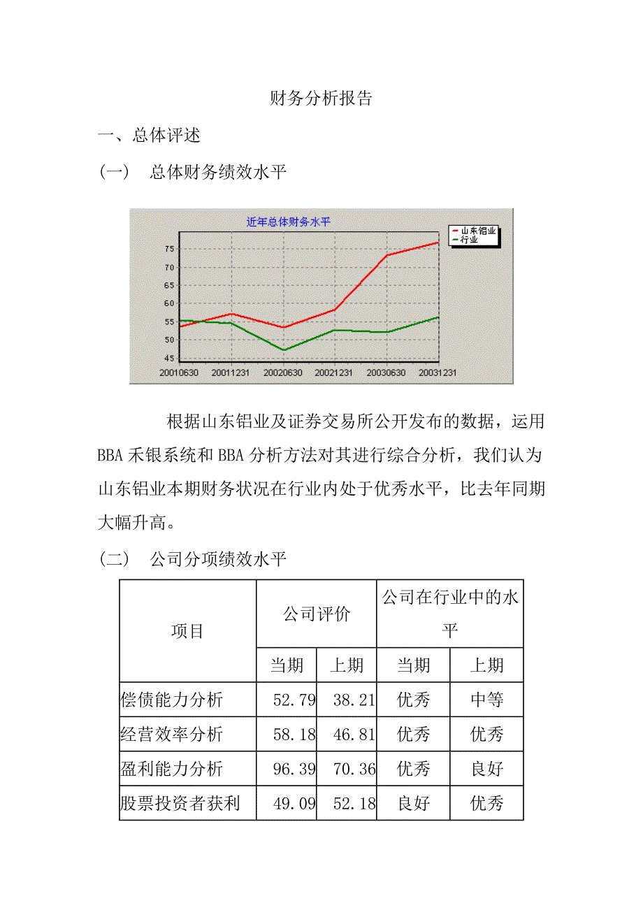 202X年山东铝业公司财务分析报告_第1页