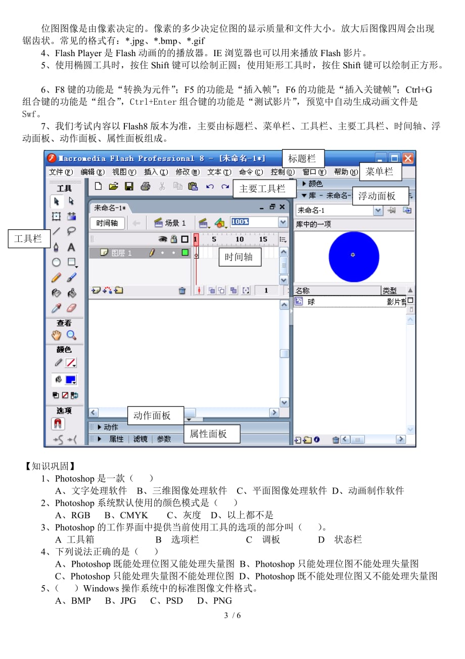 Photoshop、flash-知识点(信息技术会考复习)_第3页