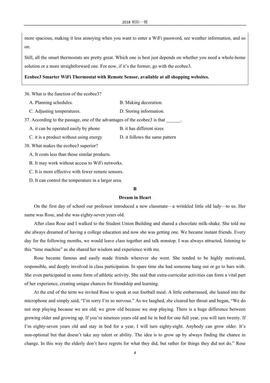 2018朝阳英语一模试题及答案.doc_第4页