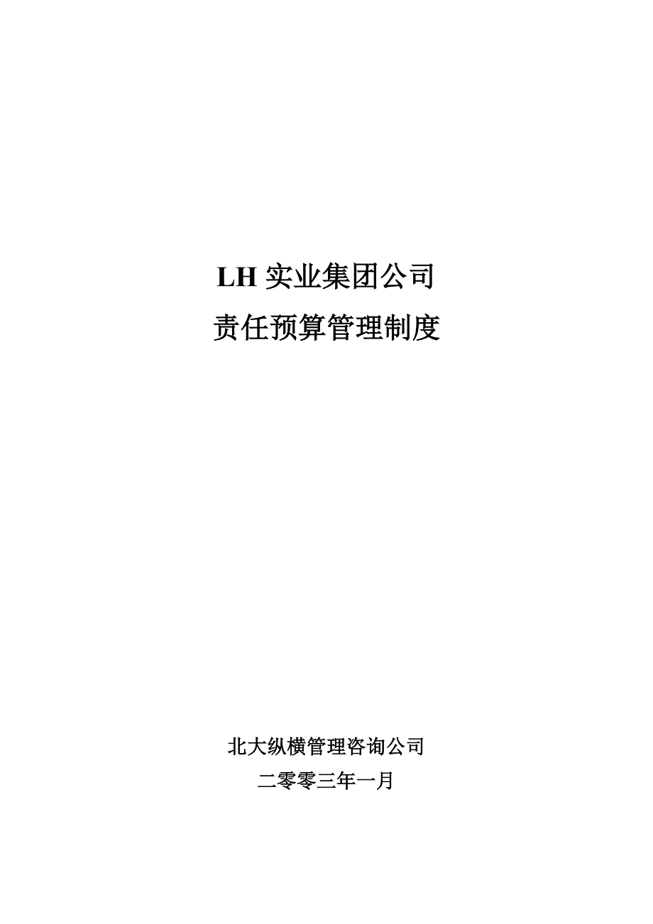 202X年某集团责任预算制度_第1页