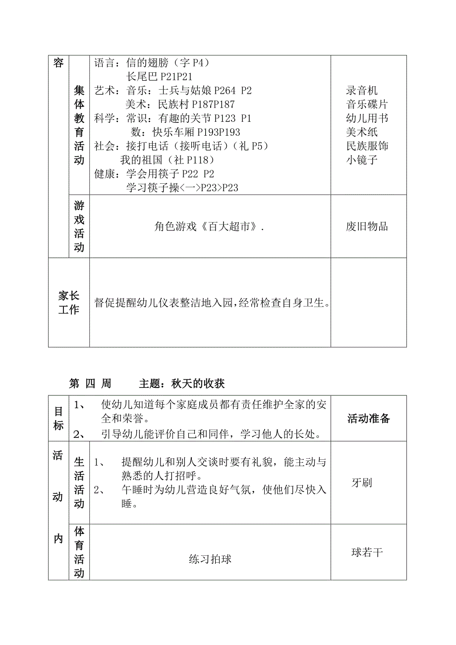 大班上学期周计划1—20周..doc_第4页