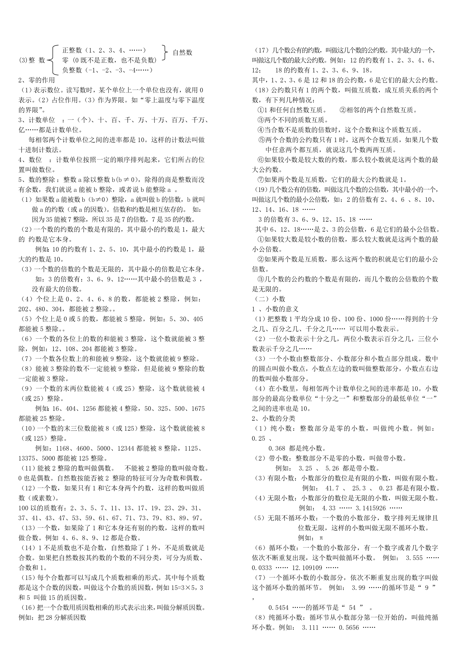 新课标人教版小学六年级（下册）数学毕业总复习知识点概括归纳_第2页