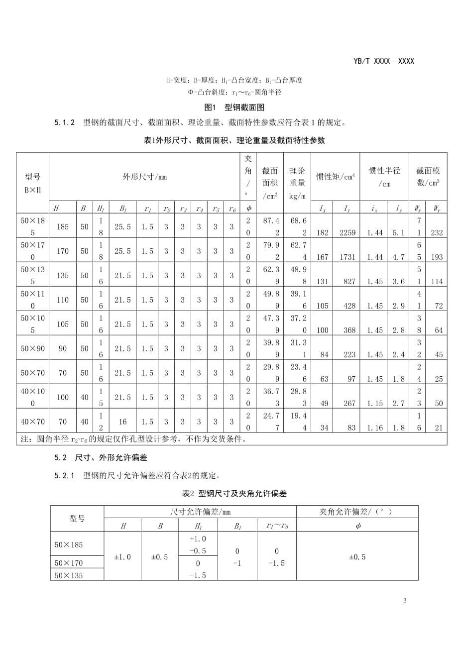 YBT 2020 叉车横梁用热轧型钢_第5页