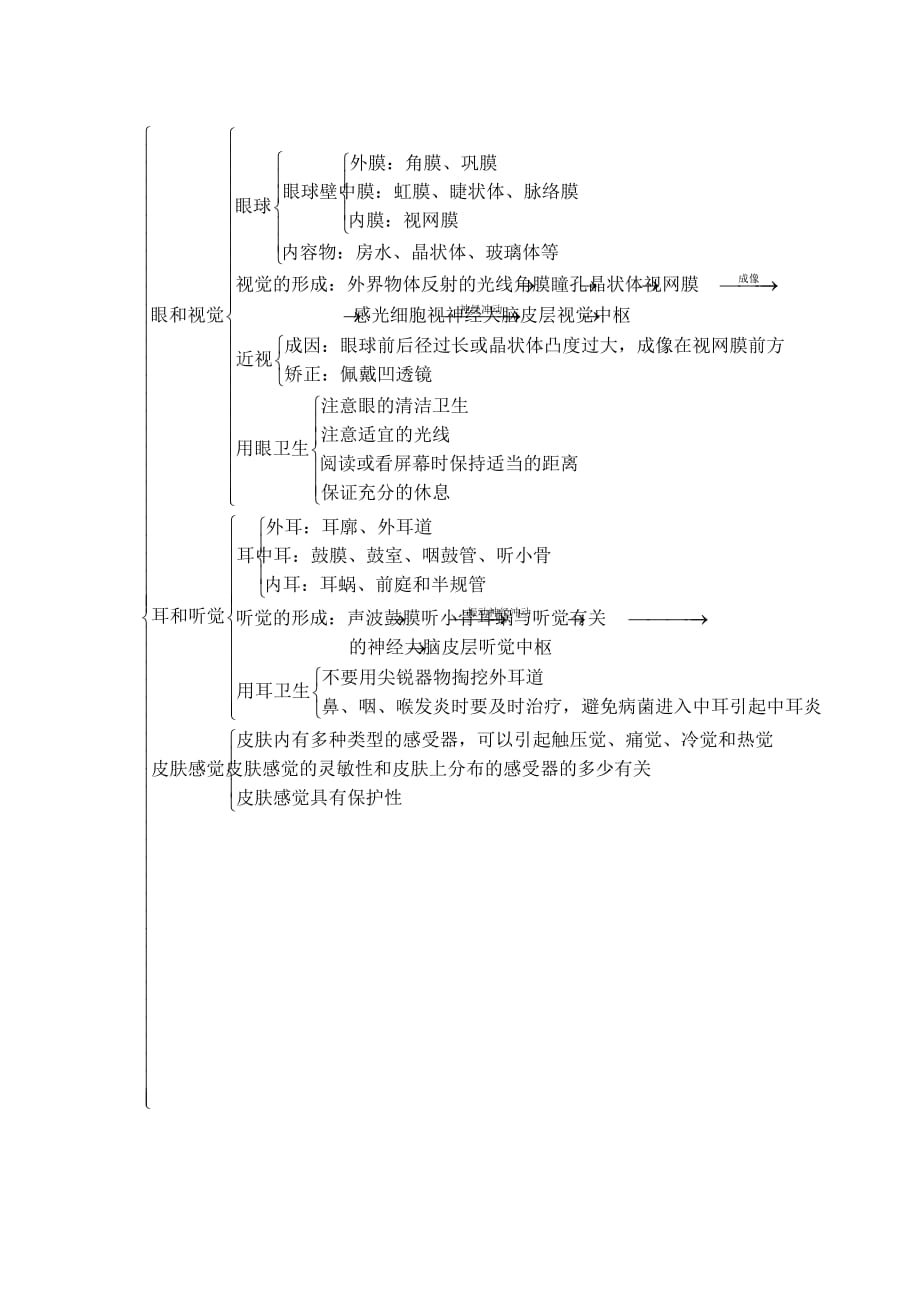 七年级生物下册 第十二章 人体生命活动的调节知识点归纳 （新版）苏教版_第3页