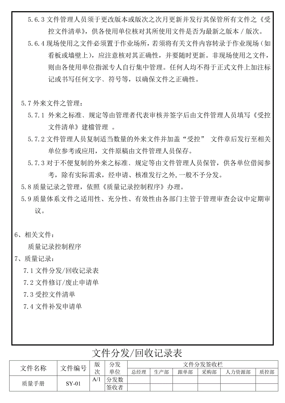 202X年某服装公司文件与资料控制程序_第4页