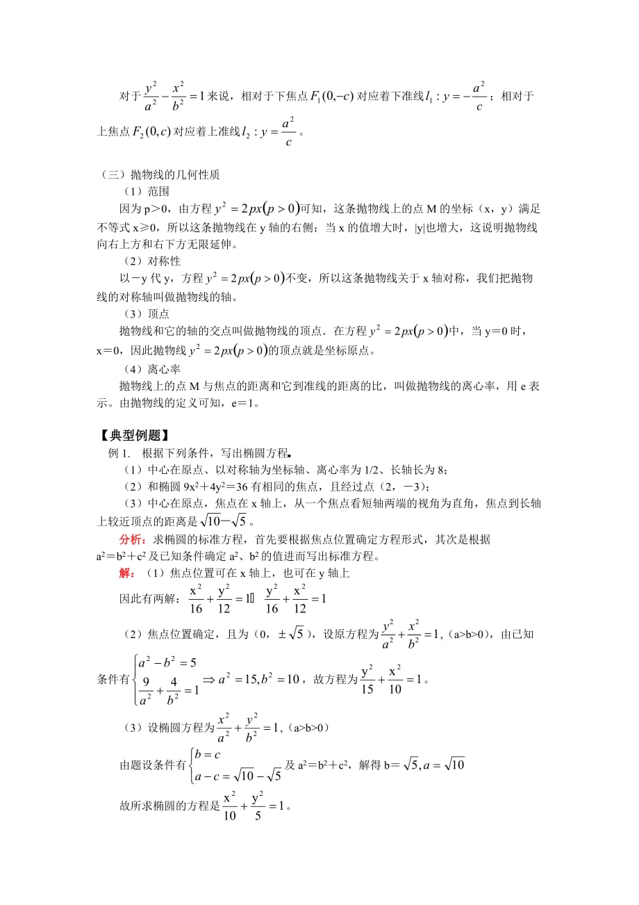 高二数学圆锥曲线复习苏教版知识精讲（通用）_第4页