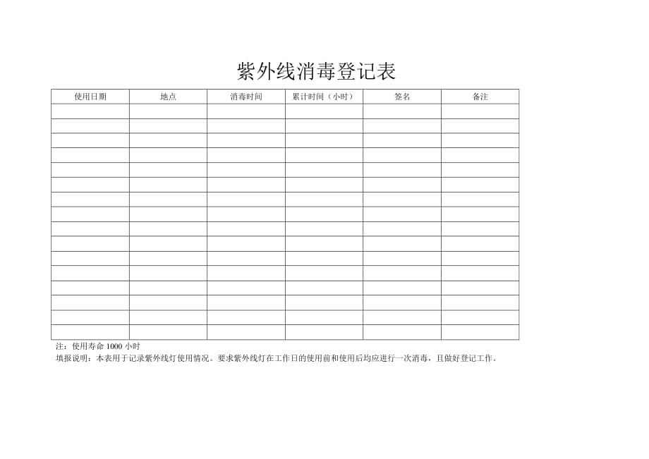 紫外线消毒登记表.doc_第1页