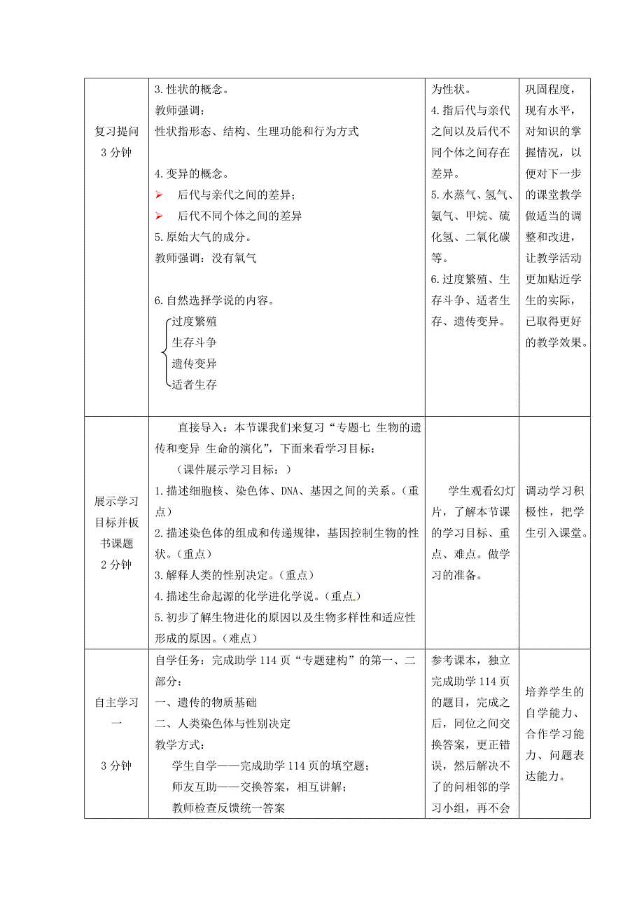 八年级生物下册 第7专题 生物的遗传和变异 生命的演化复习教案2 济南版_第2页