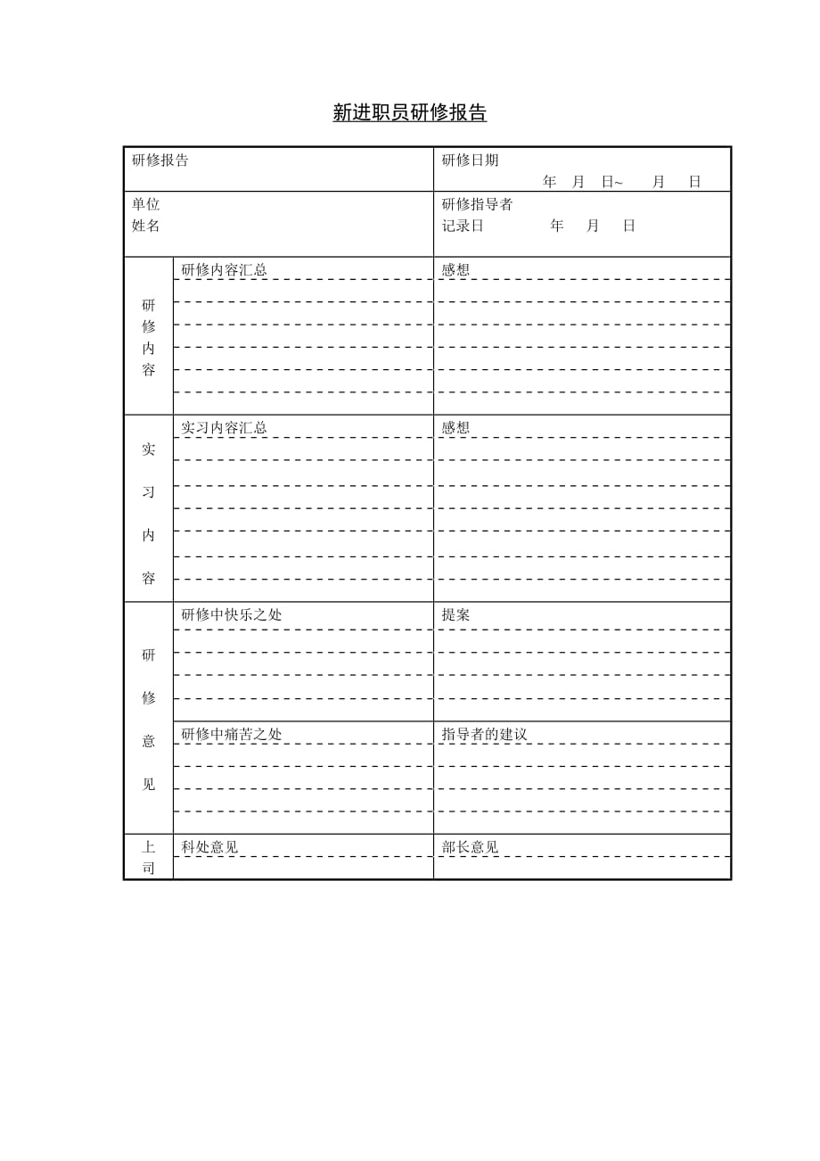 202X年新进职员研修报告_第1页