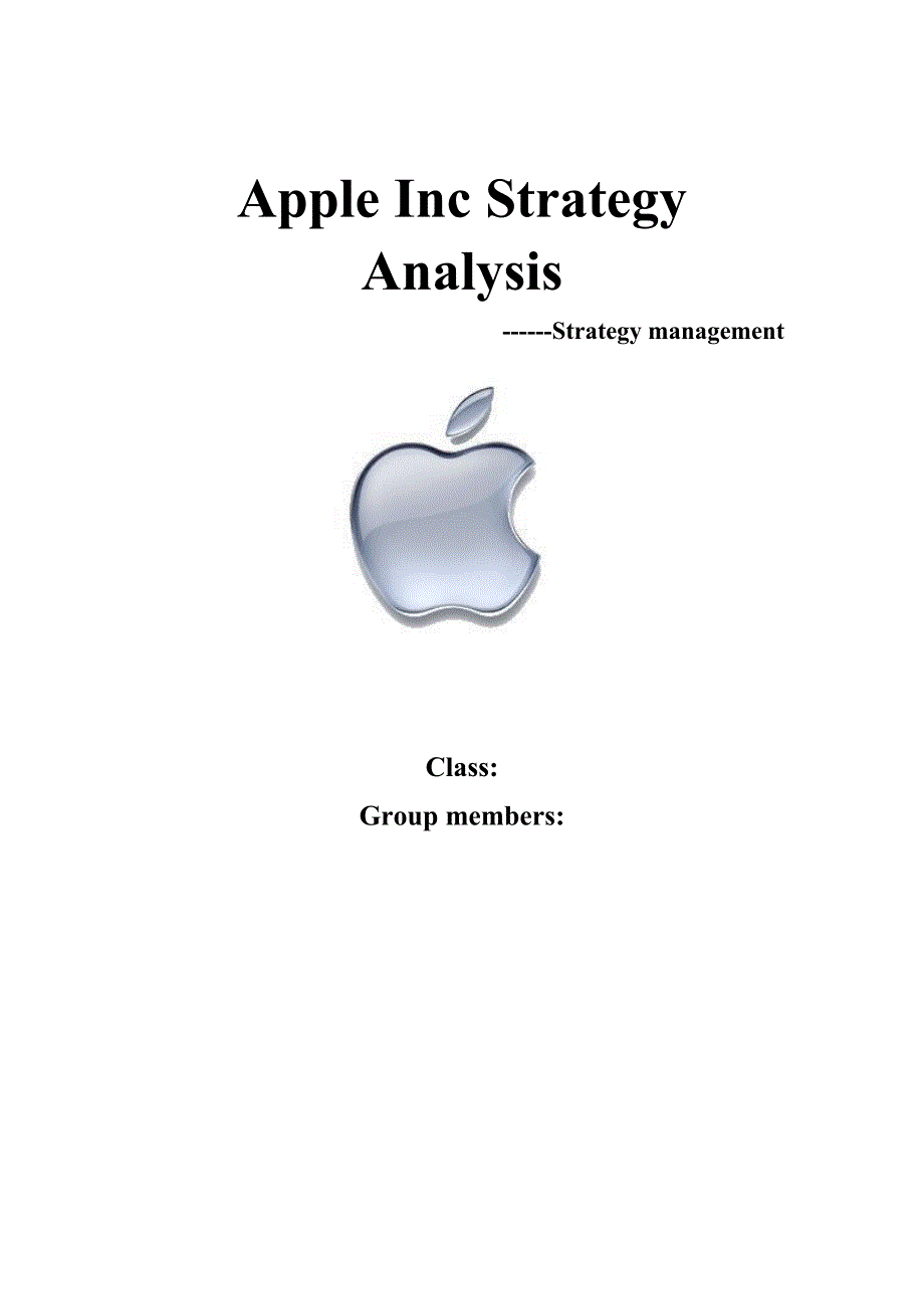 stetagy for Apple Inc 苹果战略.doc_第1页