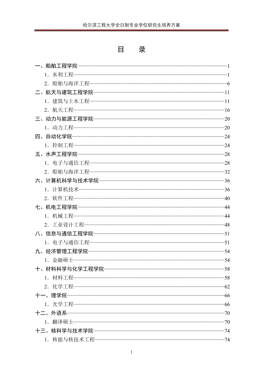 哈尔滨工程大学全日制工程硕士研究生培养方案_第1页