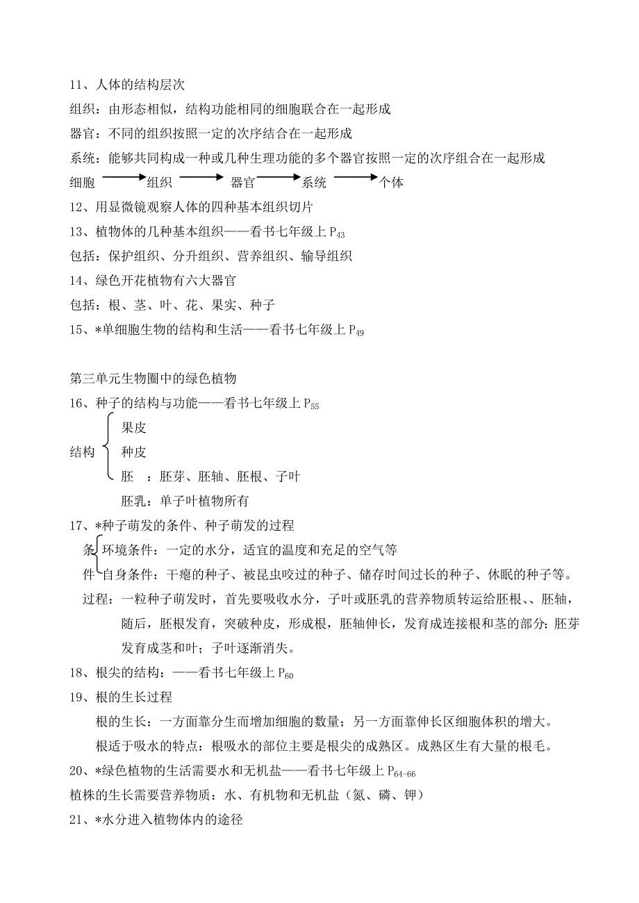 初中生物 第一单元探索生命的奥秘知识点总结 苏教版_第2页