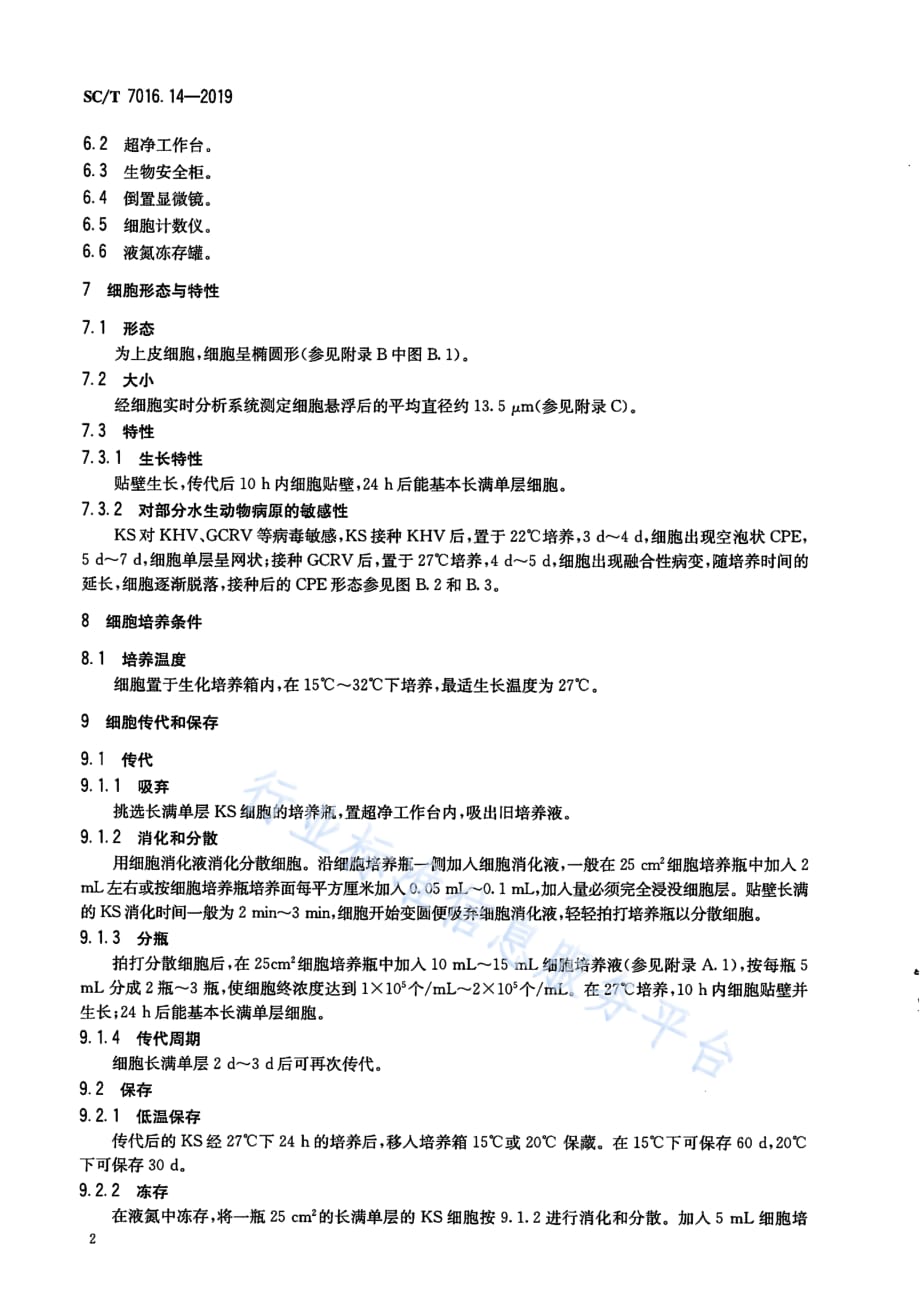 鱼类细胞系 第14部分：锦鲤吻端细胞系（KS） SC_T 7016.14-2019_第4页