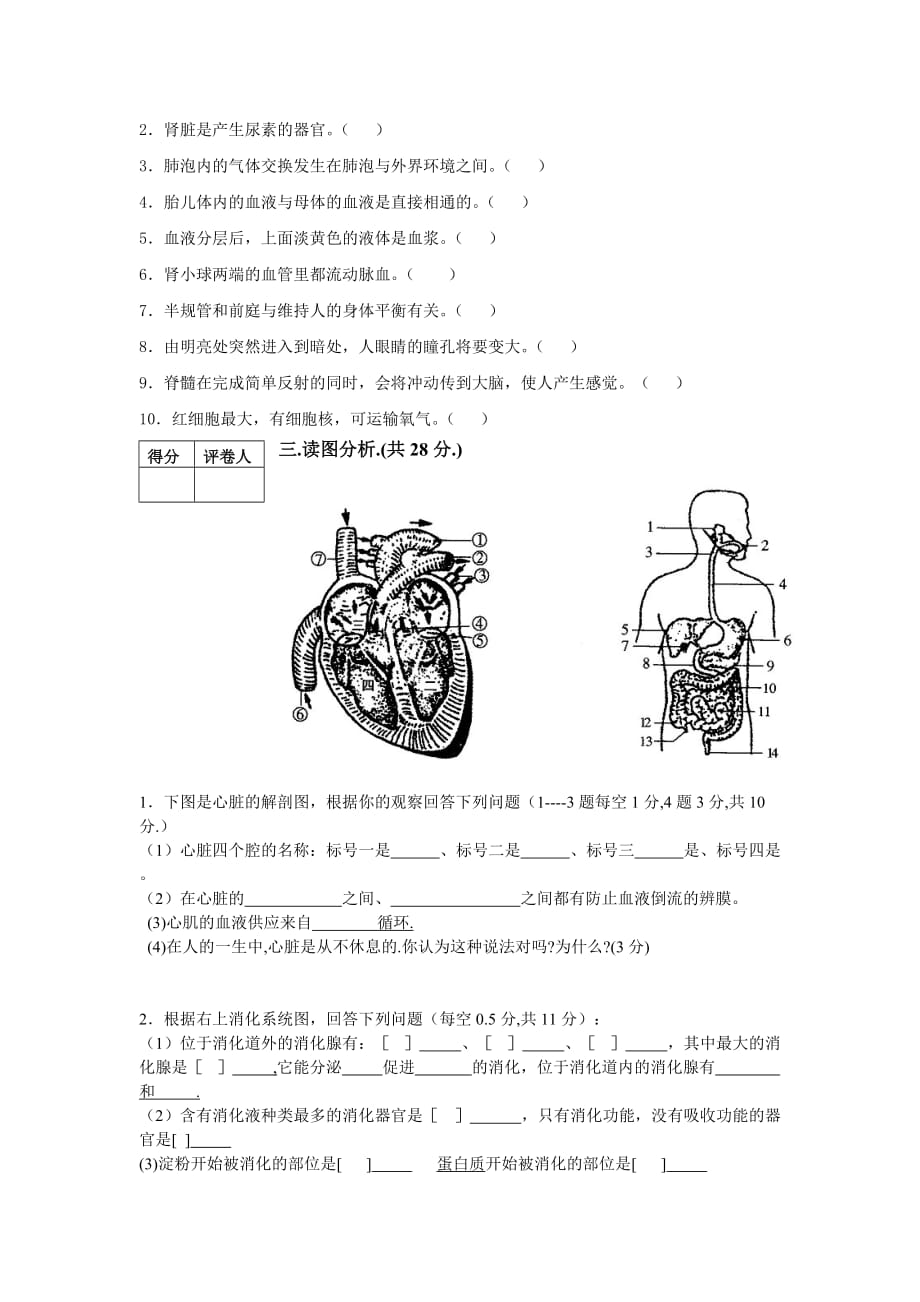 2020年七年级生物第二学期期末测试题 人教新课标版_第4页