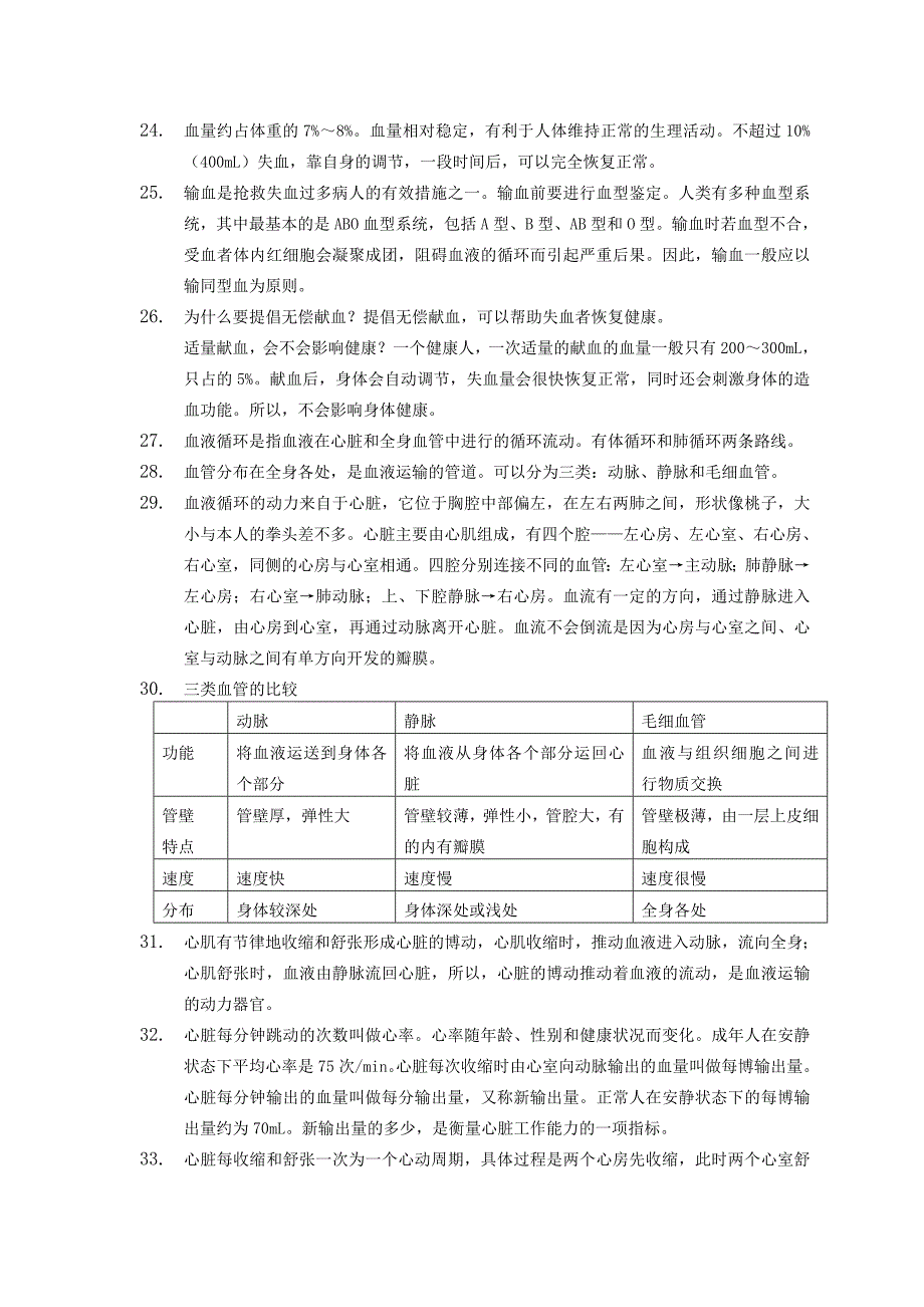 七年级生物下册 复习要点 北师大版_第4页