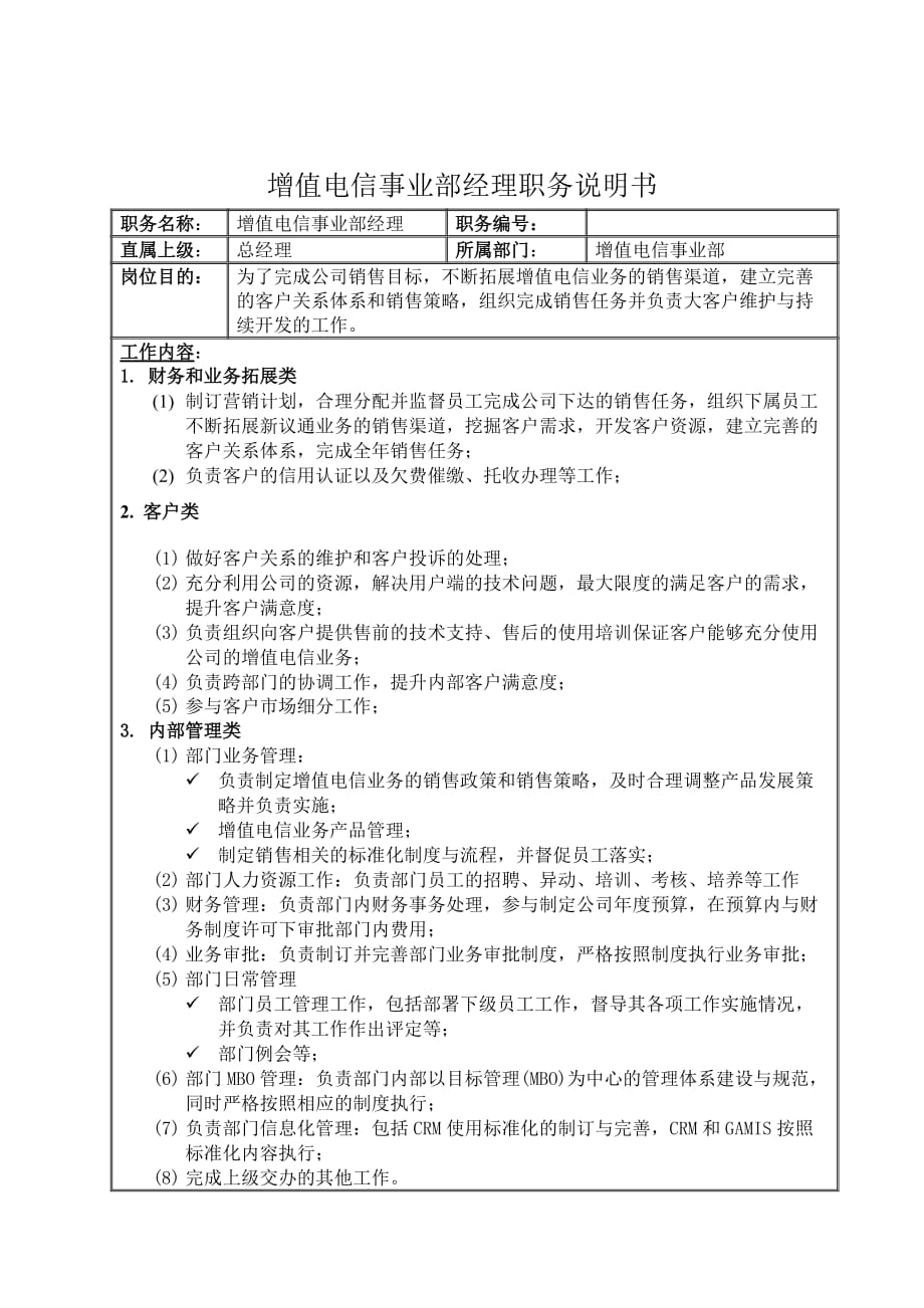 202X年某公司事业部经理岗位职责与招标文件3_第1页